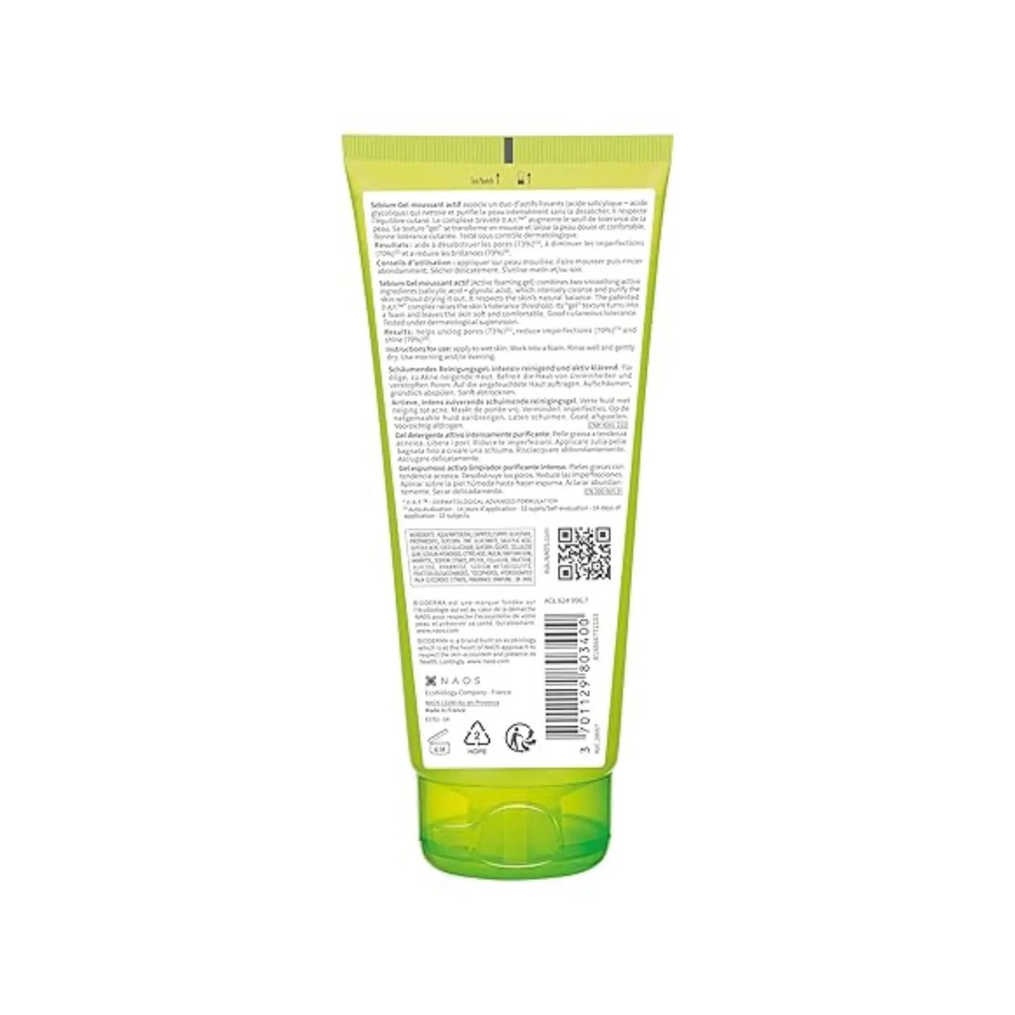 Bioderma Sebium Gel Moussant Actif Intense Purifying Cleansing Active Foaming Gel for Oily to Acne-Prone Skin 200ml