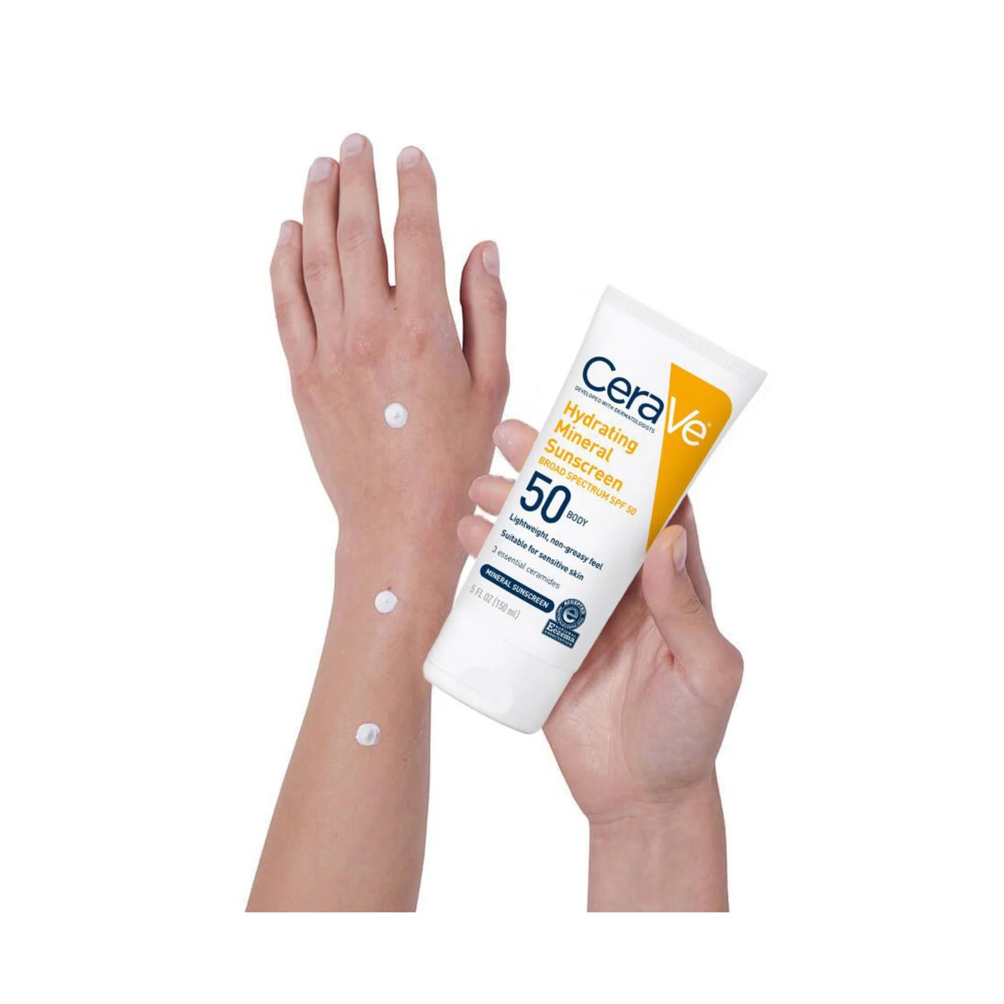 Cerave Hydrating Mineral Body Sunscreen Broad Spectrum SPF 50 for Sensitive Skin