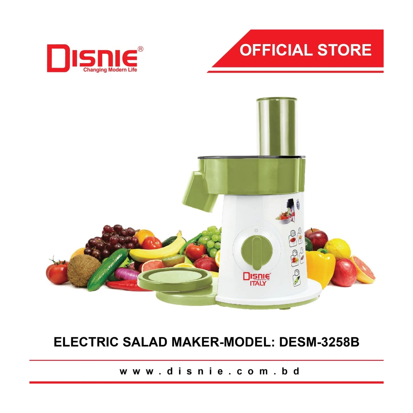 Disnie DESM-3258B Food Processor Vegetable Electric Salad Cutter