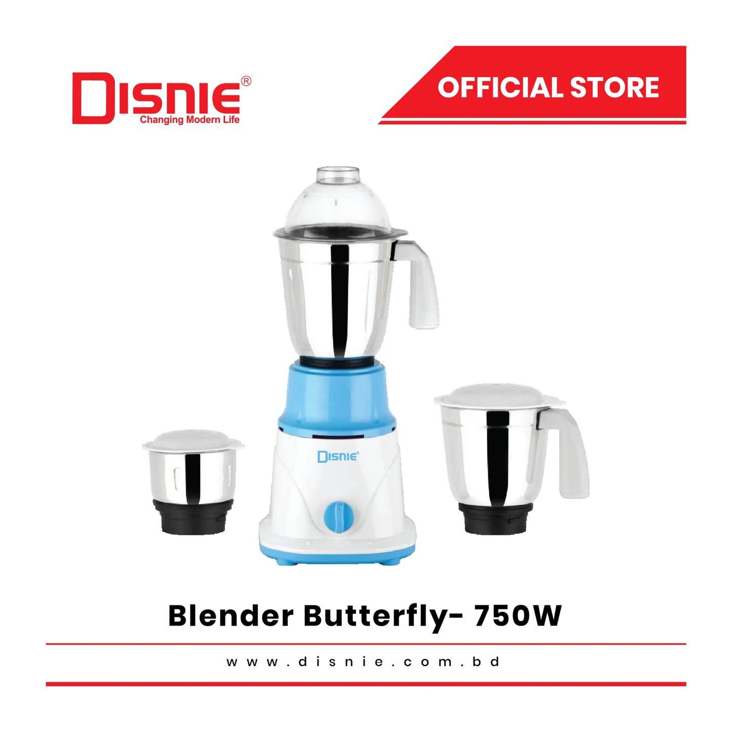 Disnie Mixer Grinder & Blender Butterfly- 750W