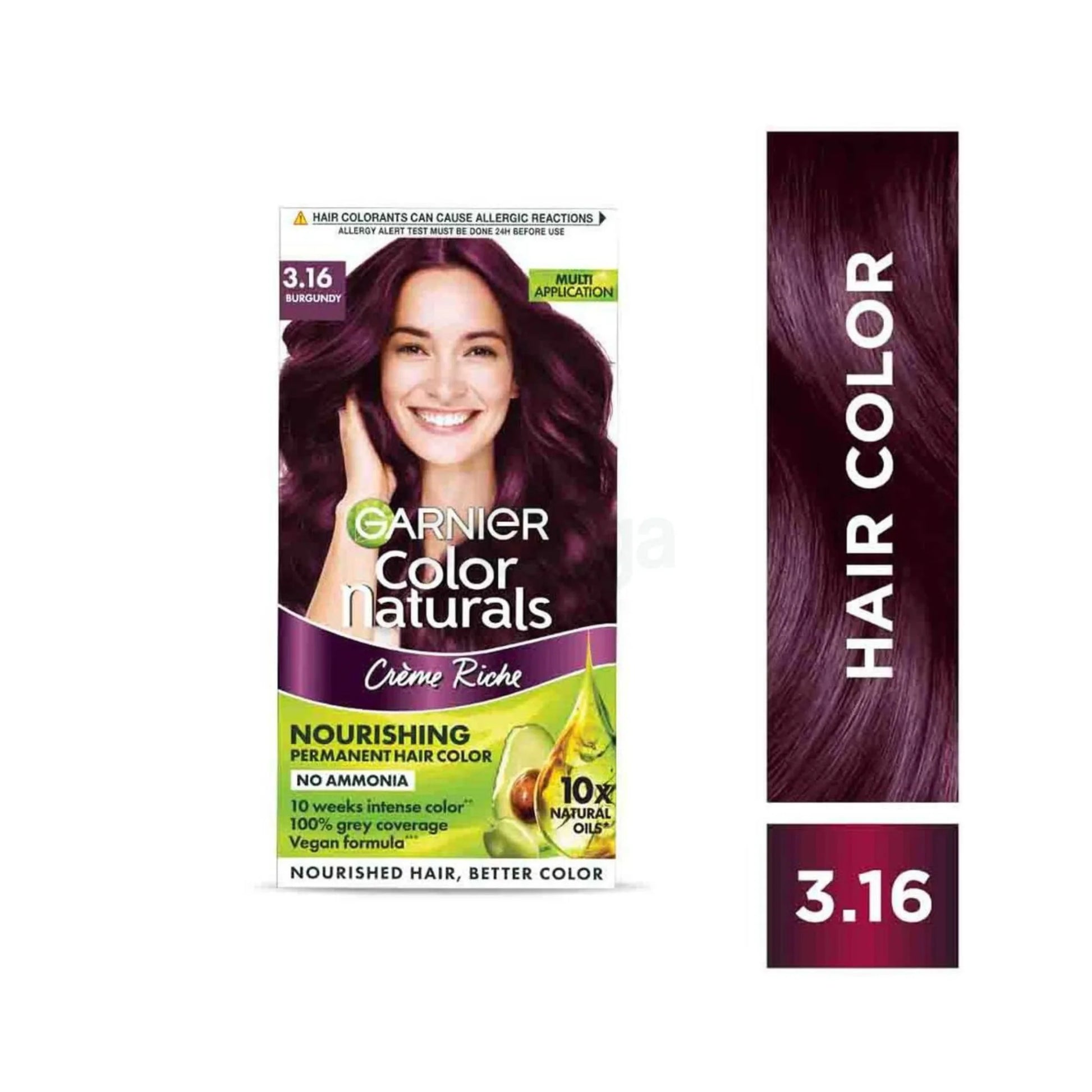 Garnier Color Naturals Creme Riche Hair Color (35ml+30g) - 3.16 Burgundy