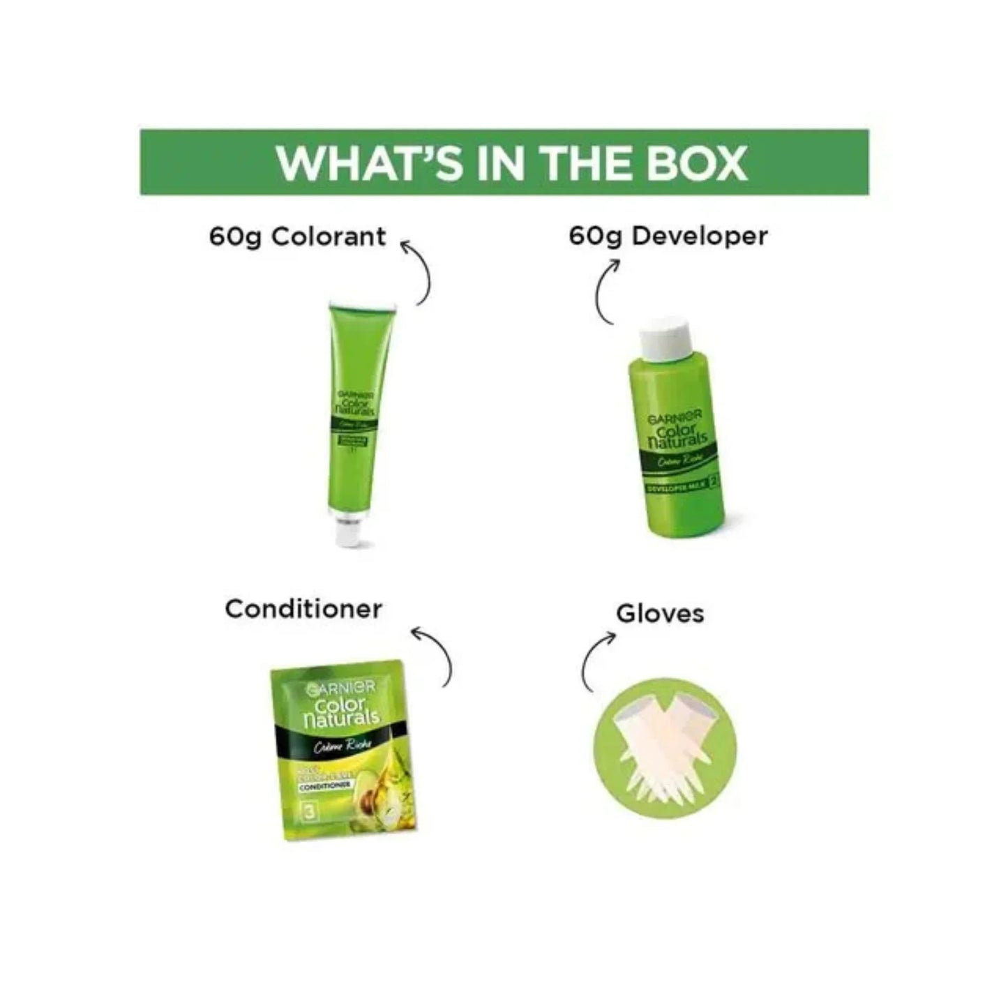 Garnier Color Naturals Creme Riche Hair Color (35ml+30g) - Shade 1 Natural Black