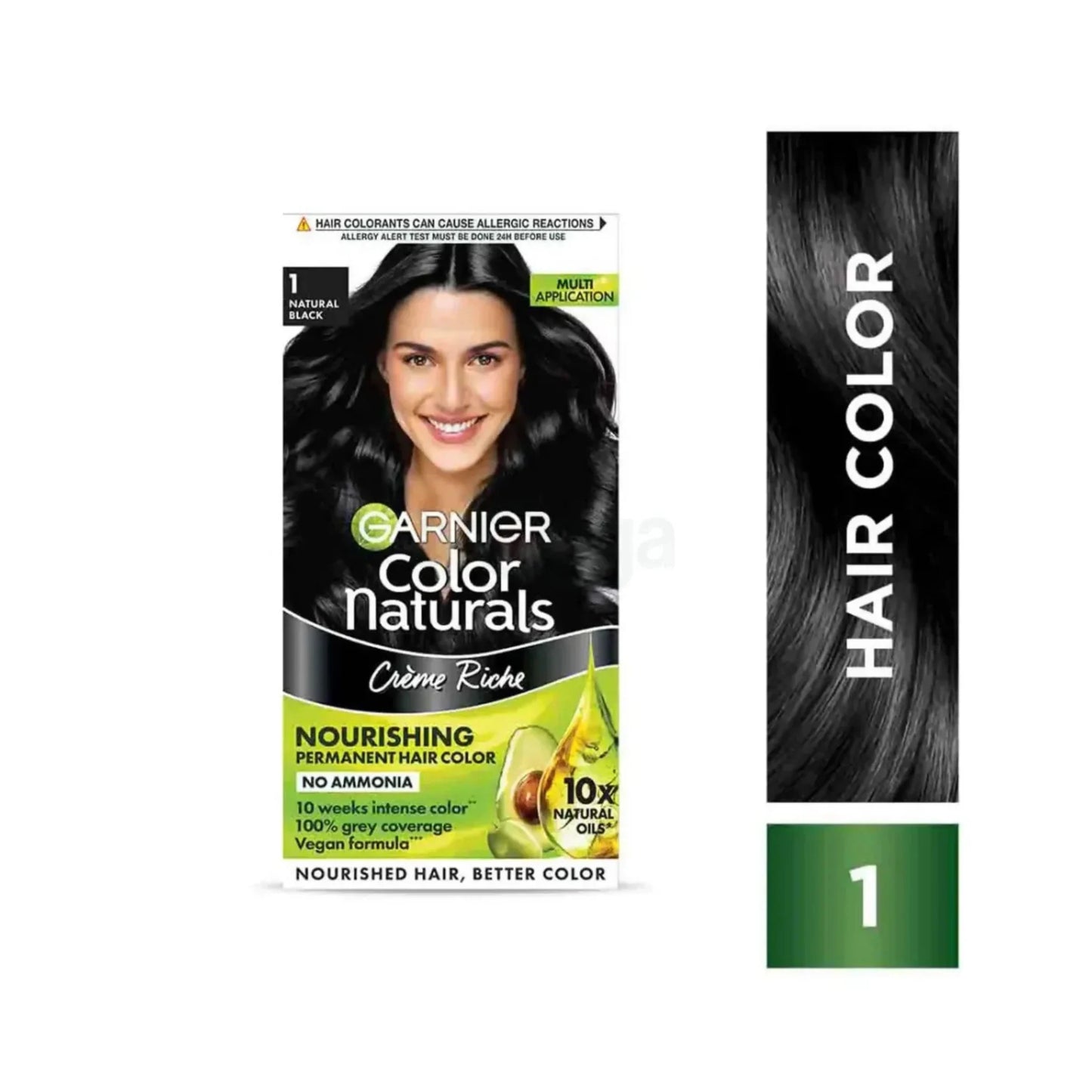 Garnier Color Naturals Creme Riche Hair Color (35ml+30g) - Shade 1 Natural Black
