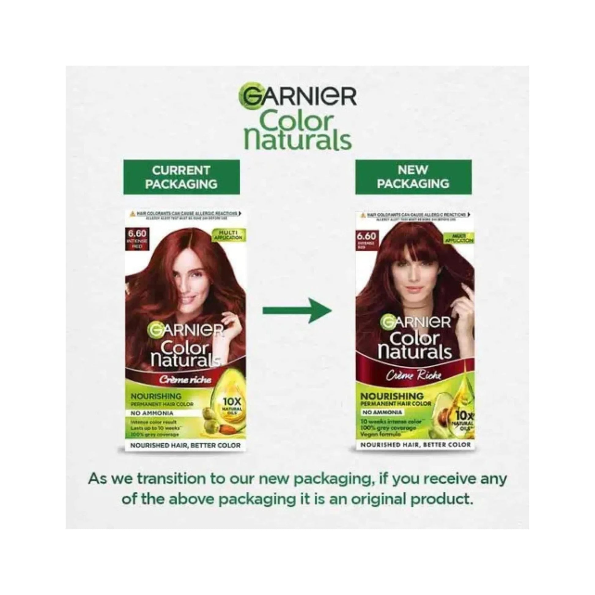 Garnier Color Naturals Creme Riche Hair Color (70ml+60g) - 6.60 Intense Red