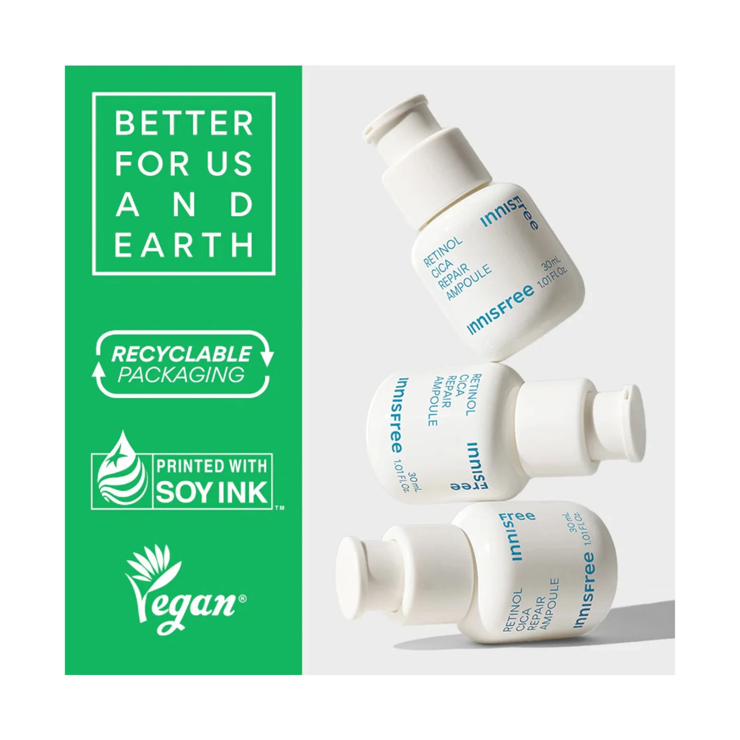 Innisfree Retinol Cica Repair Ampoule - 30ml +30ml Set