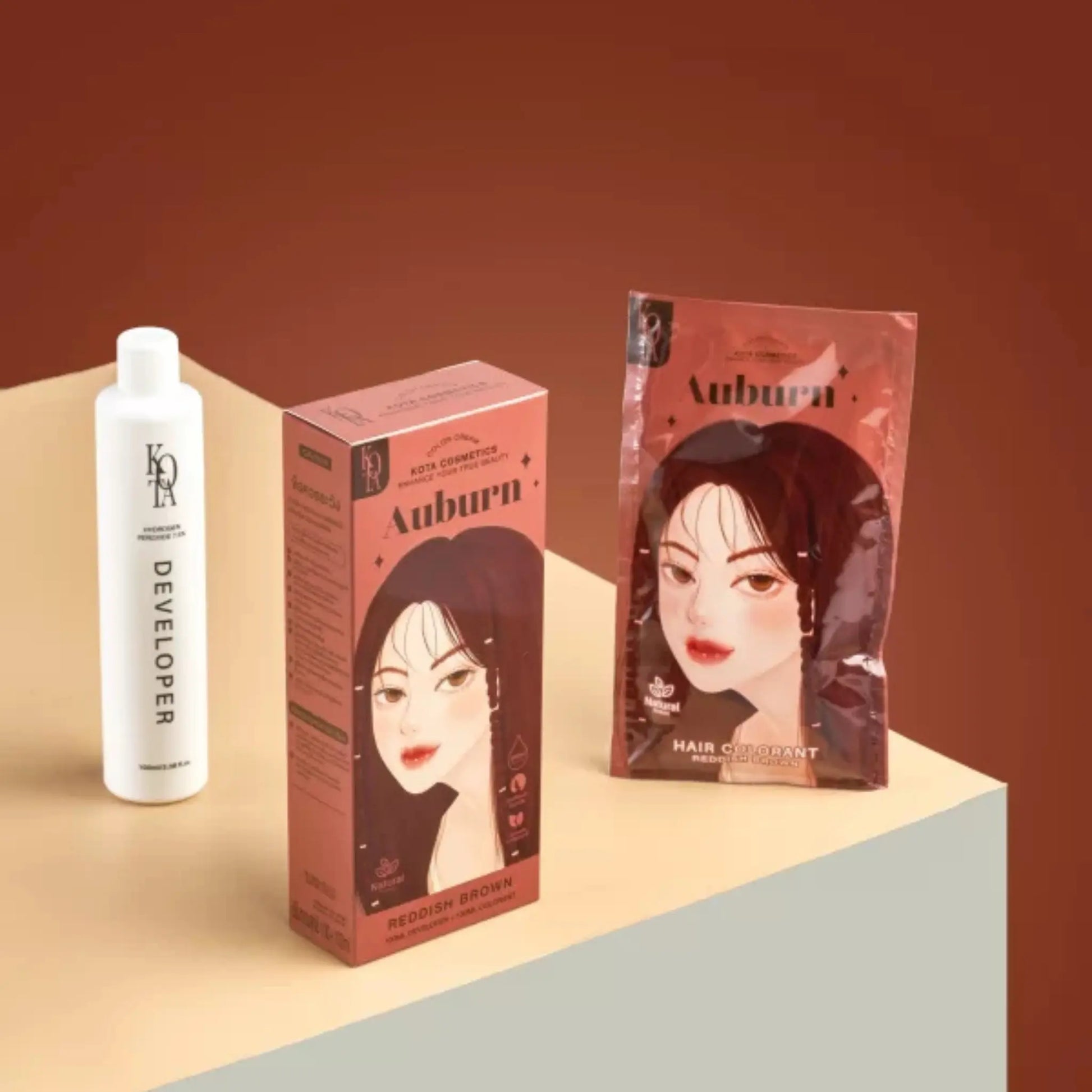 Kota Cosmetics Hair Color Cream Auburn - Reddish Brown