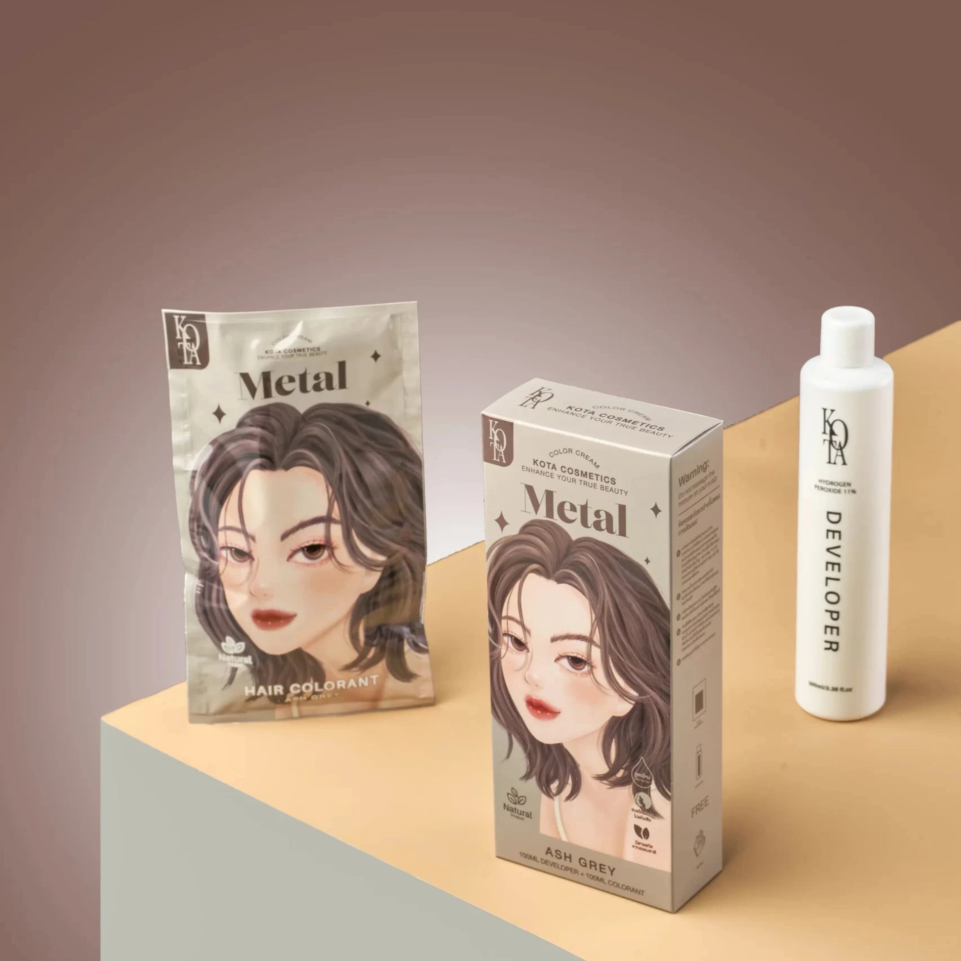 Kota Cosmetics Hair Color Cream Metal - Ash Grey
