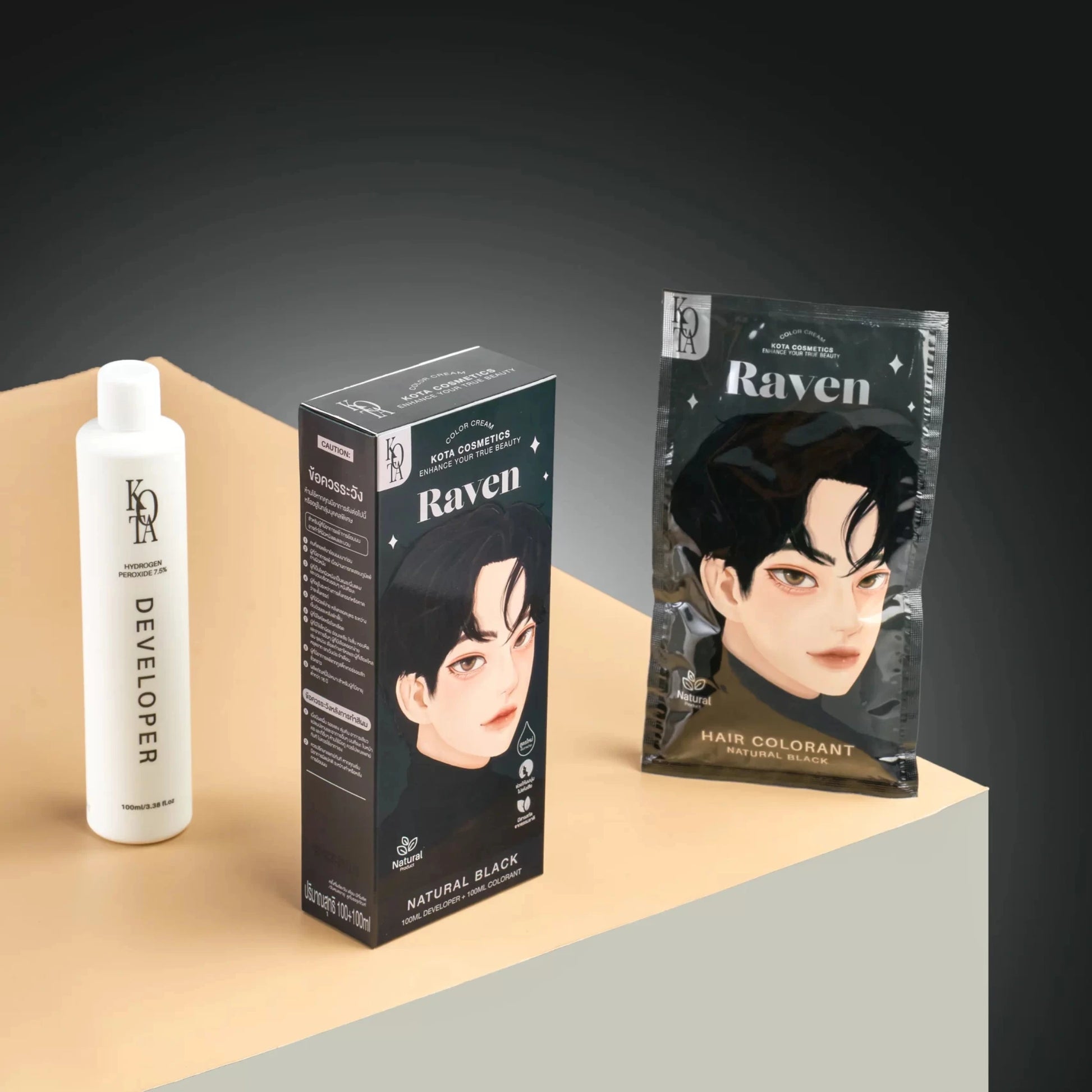 Kota Cosmetics Hair Color Cream Raven - Natural Black