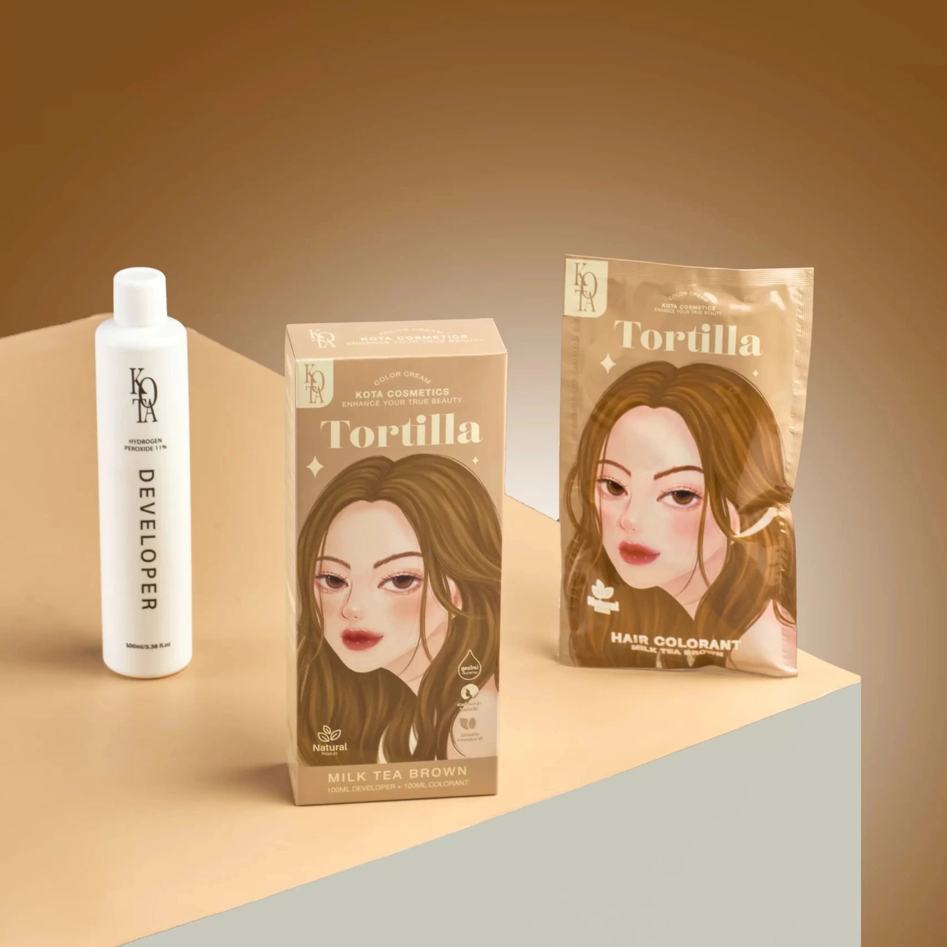 Kota Cosmetics Hair Color Cream Tortilla - Milk Tea Brown