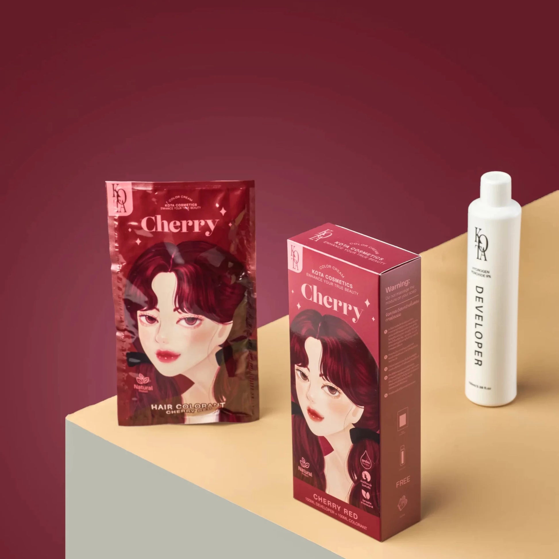 Kota Cosmetics Hair Color Cream – CHERRY RED