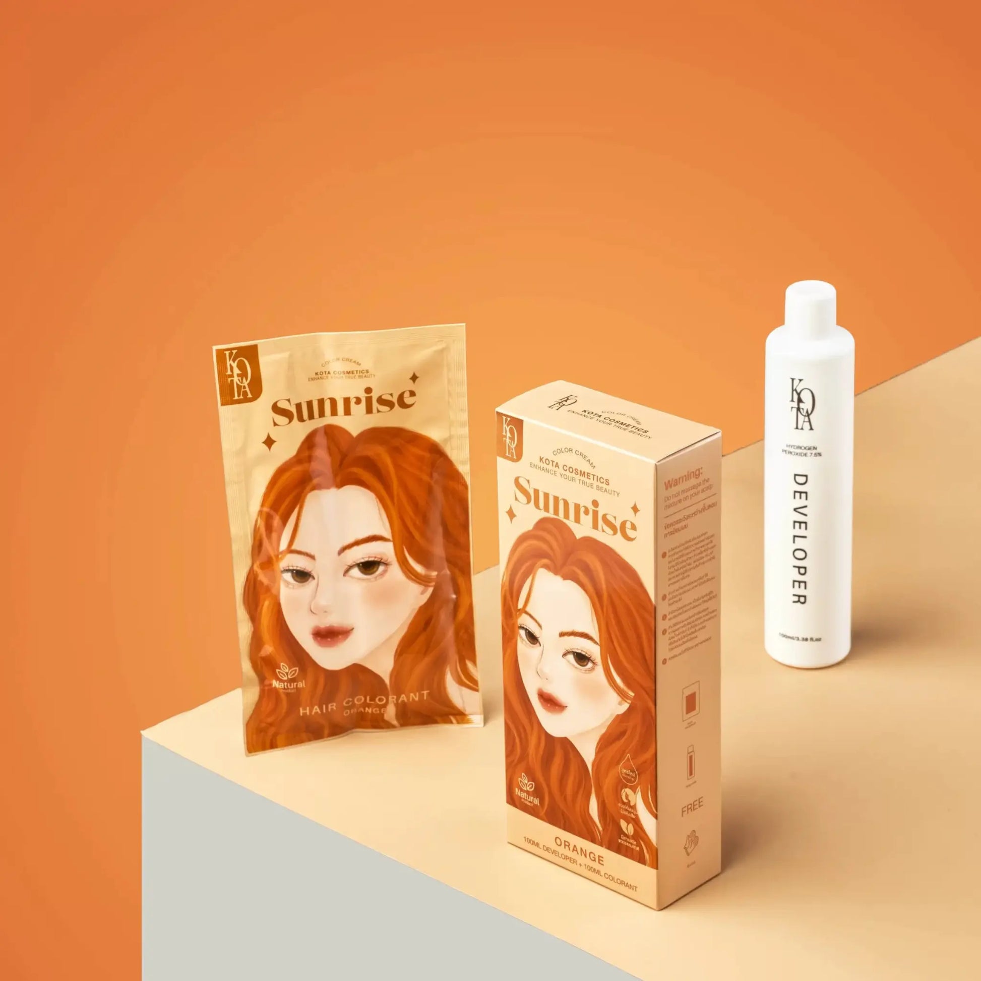 Kota Cosmetics Permanent Hair Color Cream SUNRISE – ORANGE