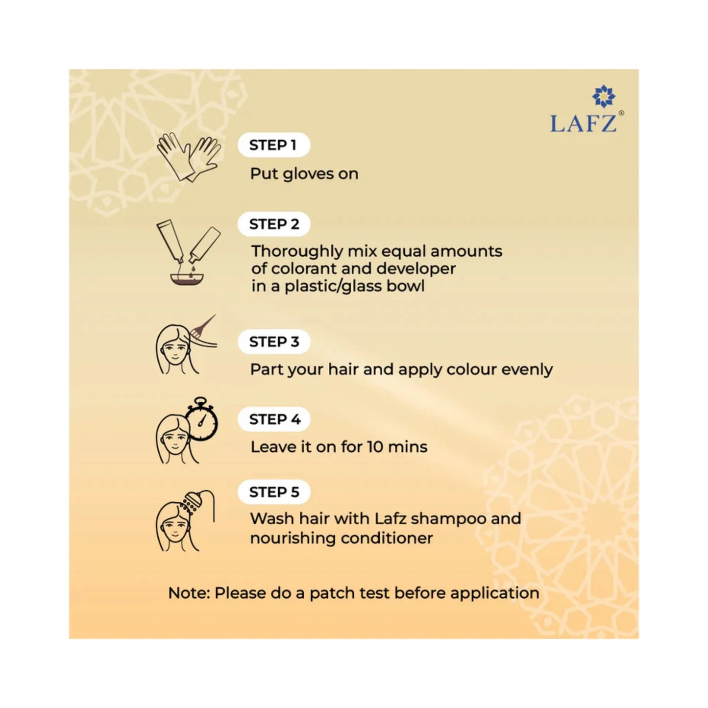 Lafz Permanent 10 Min Hair Color Cream Dubai (40ml) - Natural Black