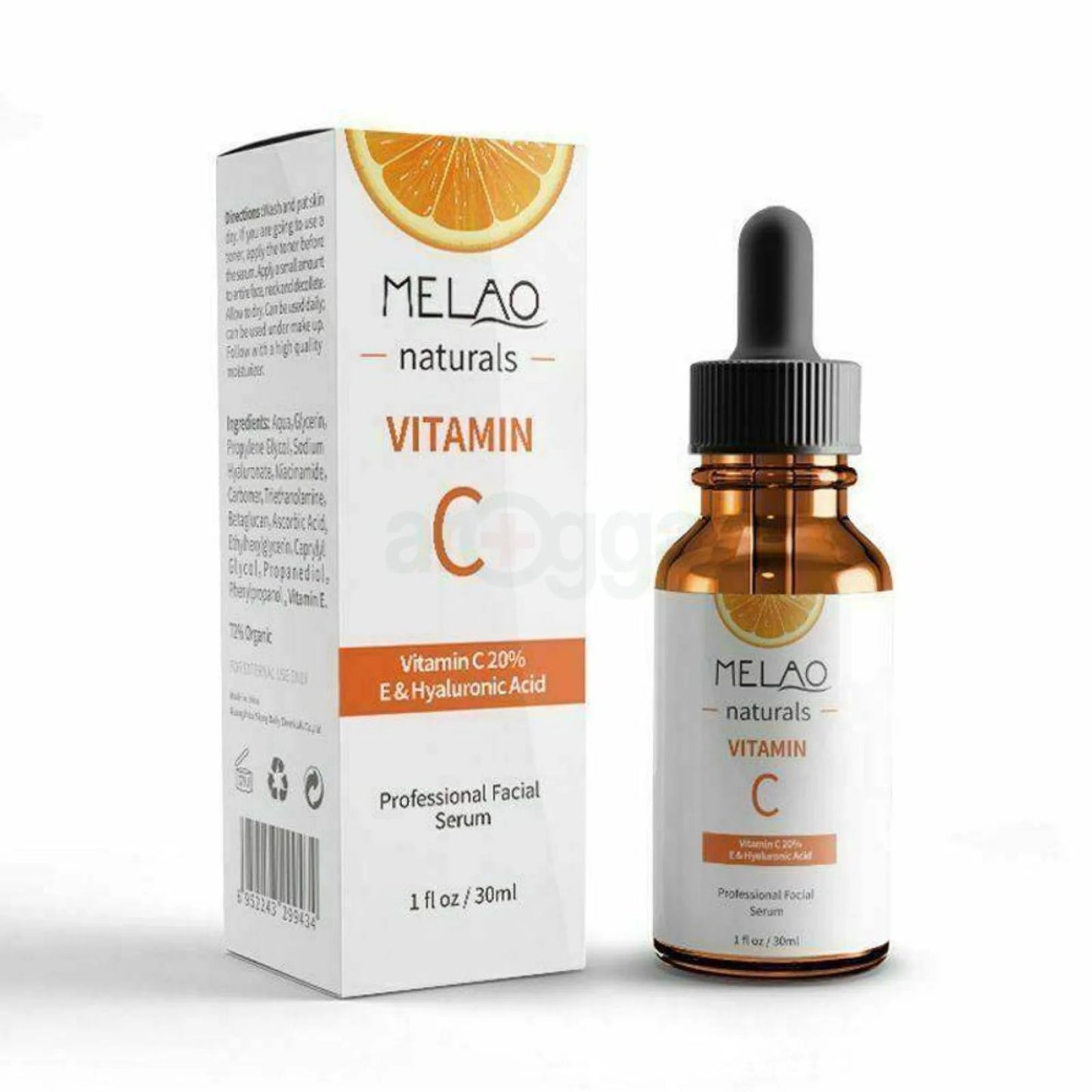 Melao Naturals Vitamin C Facial Serum with Vitamin C 20% E & Hyaluronic Acid