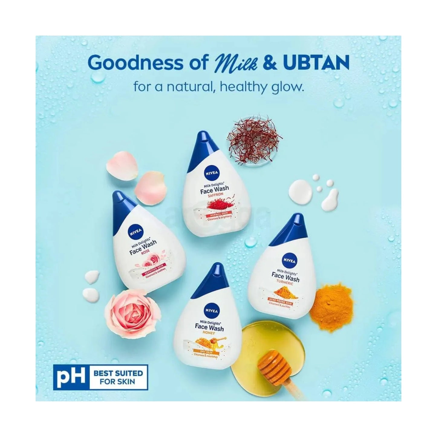 NIVEA Milk Delights Face Wash Precious Saffron (Normal Skin) 100ml