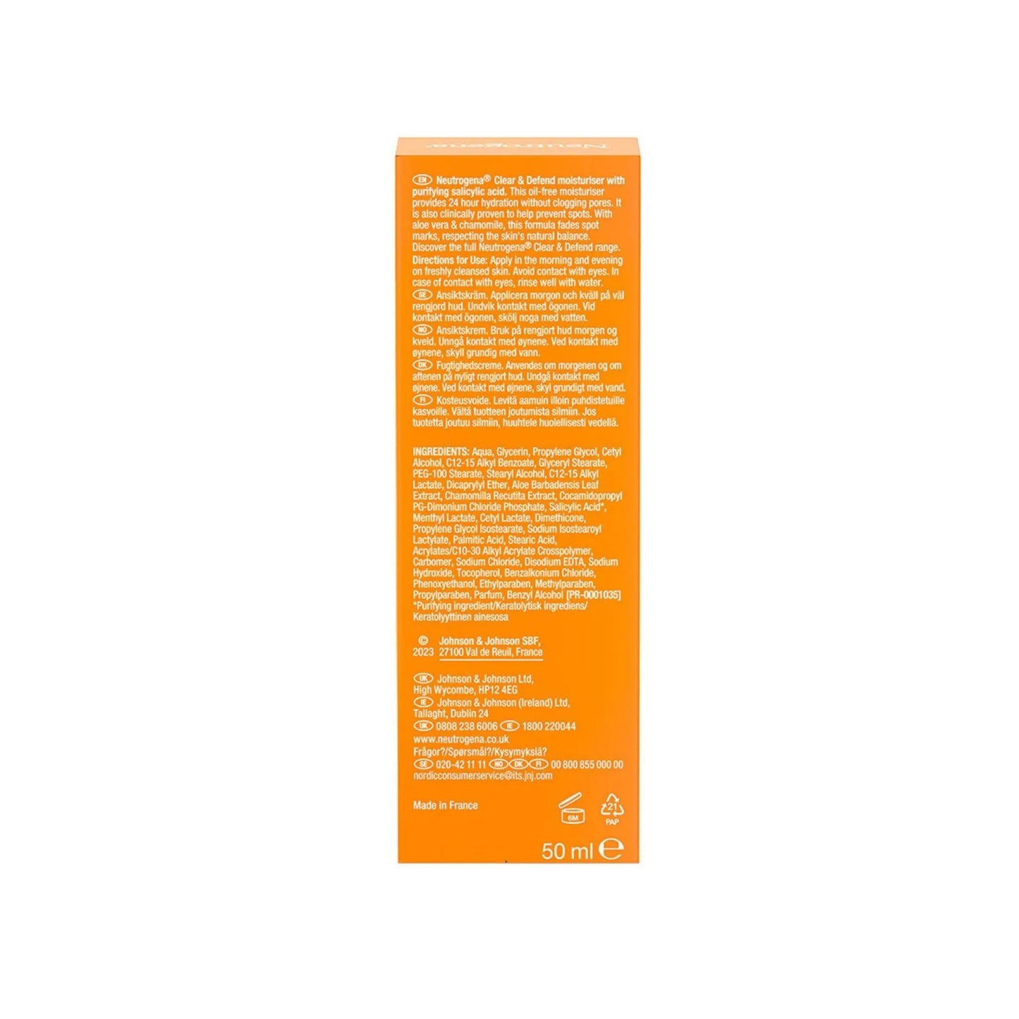 Neutrogena Clear & Defend 0.5% Salicylic Acid Oil-free Moisturizer 50ml