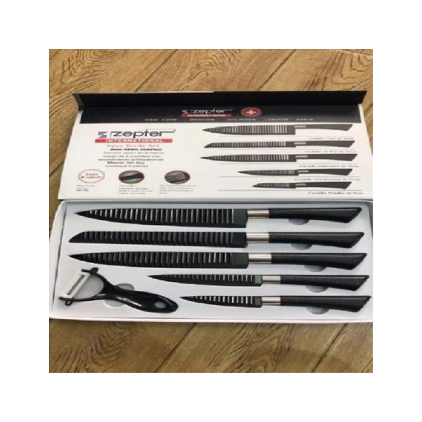 Non-Stick Coating Kitchen Knives Set In Gift Box – 6 Pcs