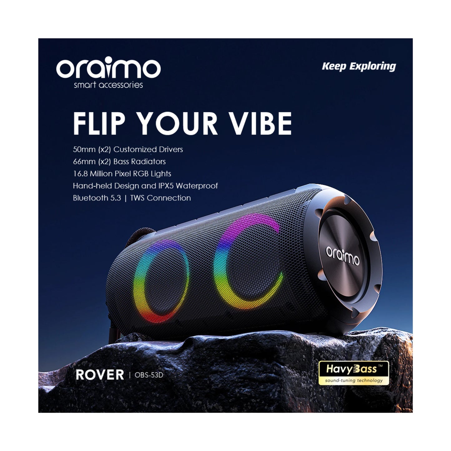 Oraimo Rover Portable Wireless Speaker OBS-53D
