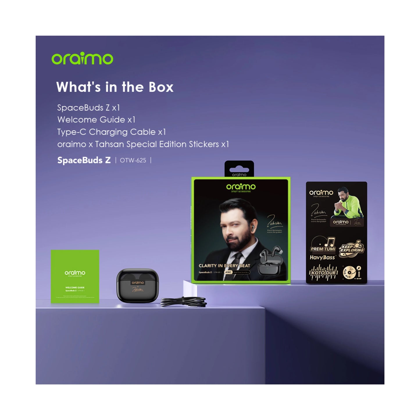 Oraimo SpaceBuds Z ANC True Wireless Earphones with Spatial Audio