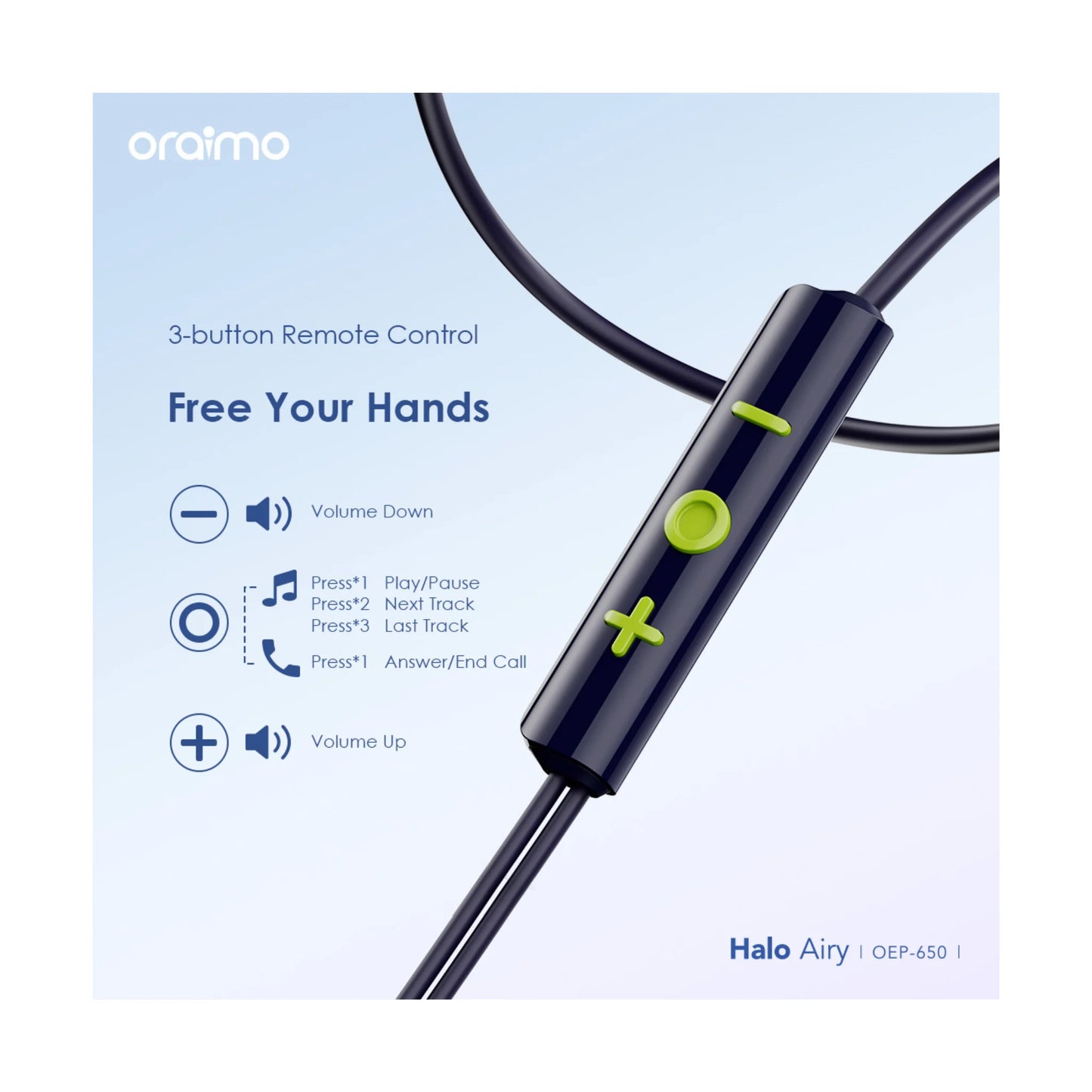 Oraimo Halo Airy OEP-650 Type C Wired Headphone