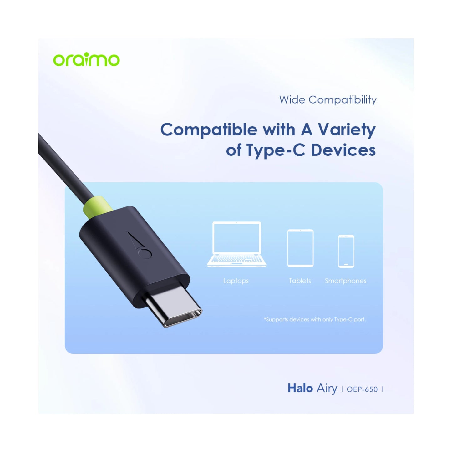 Oraimo Halo Airy OEP-650 Type C Wired Headphone