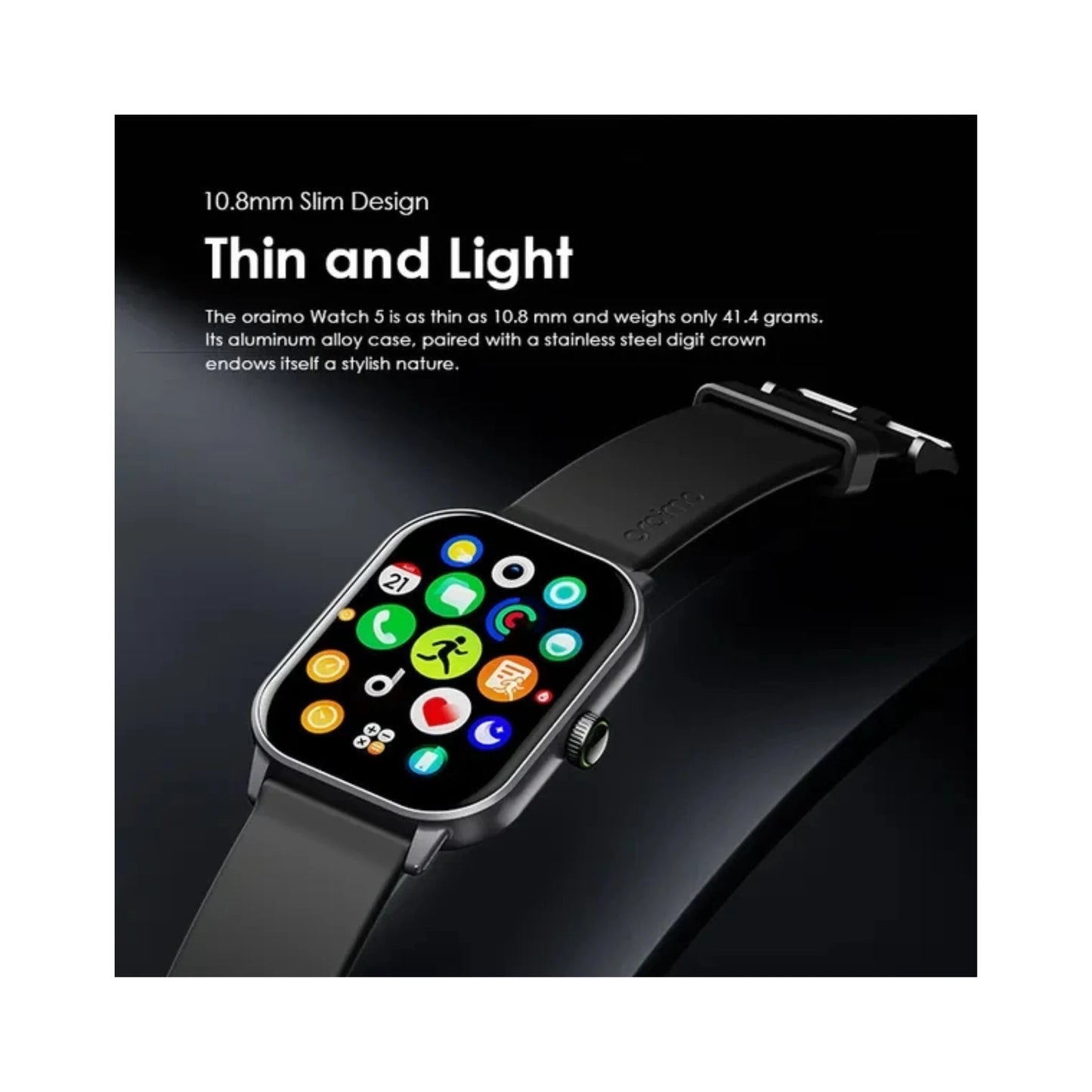 Oraimo Watch 5 2.01" HD Panda Glass 1ATM Smart Watch