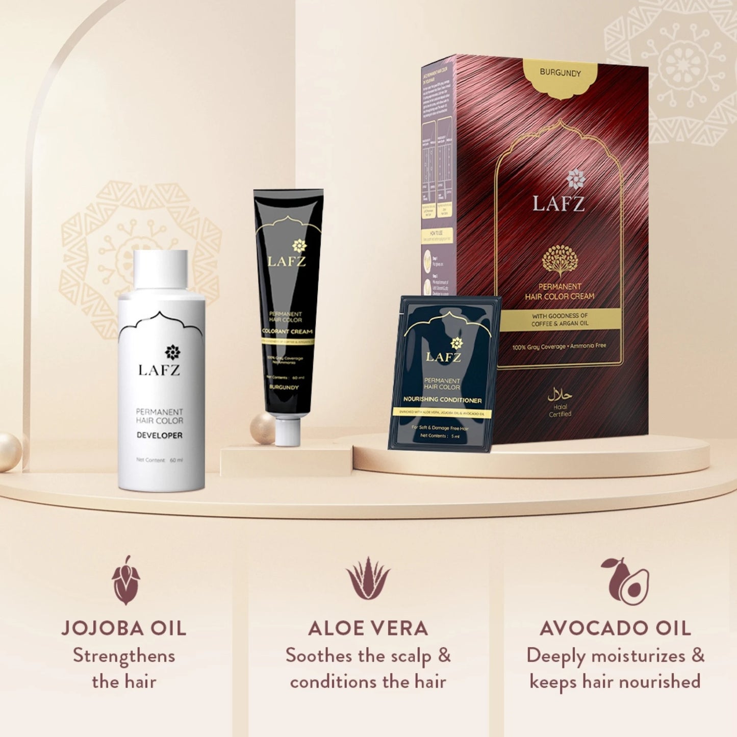 Lafz Permanent Hair Color Cream - Burgundy