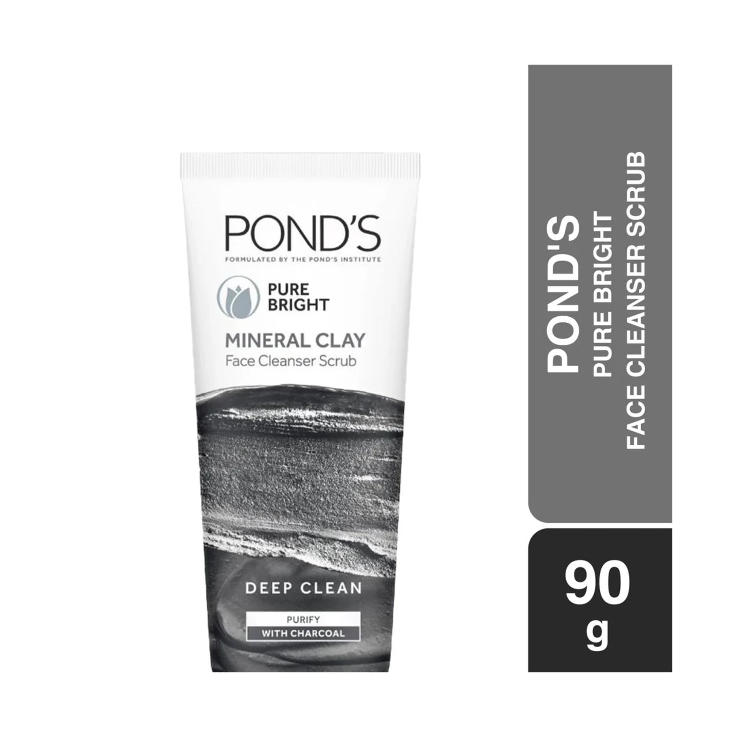 Ponds Pure White Mineral Clay Face Cleanser Scrub with Charcoal (90gm)