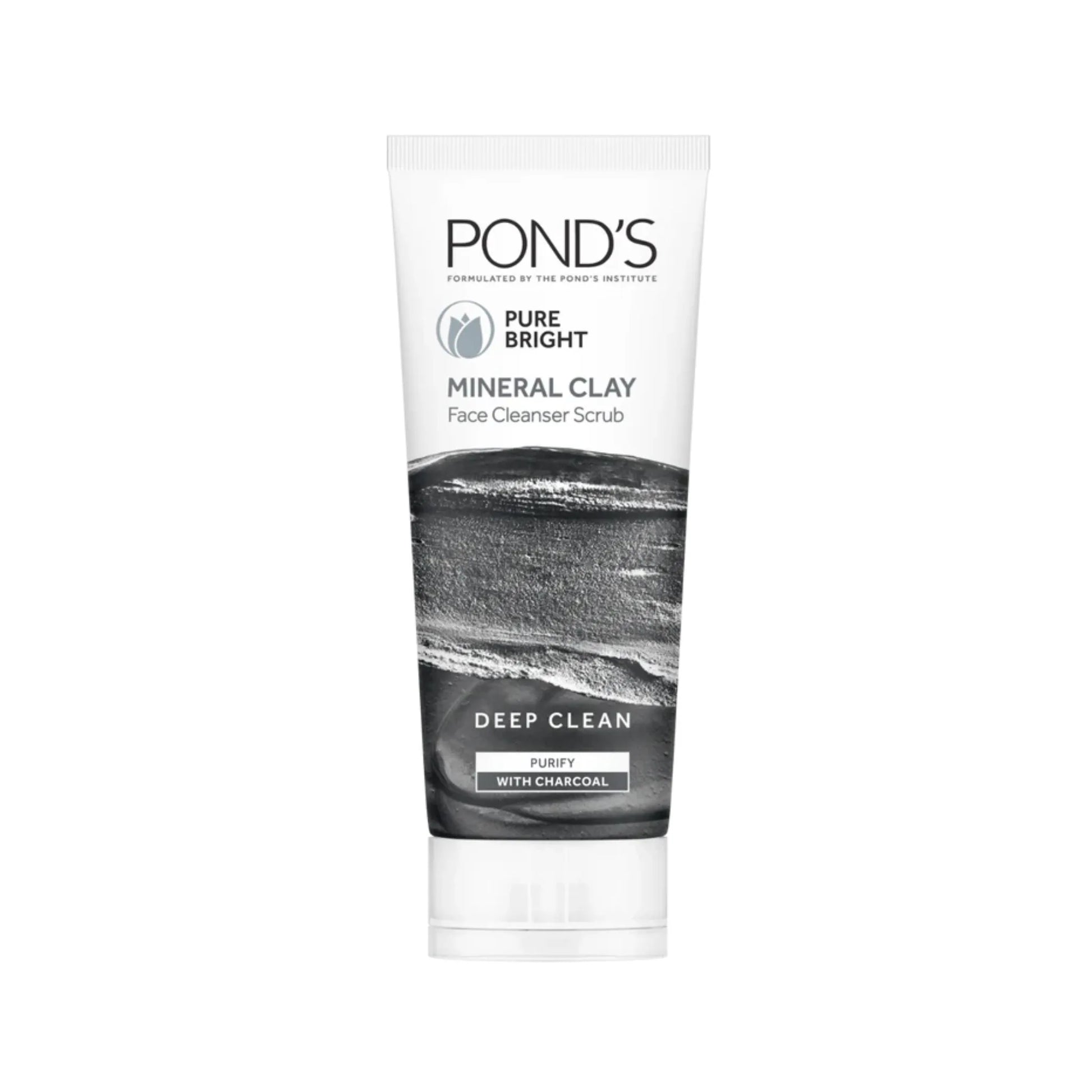 Ponds Pure White Mineral Clay Face Cleanser Scrub with Charcoal (90gm)