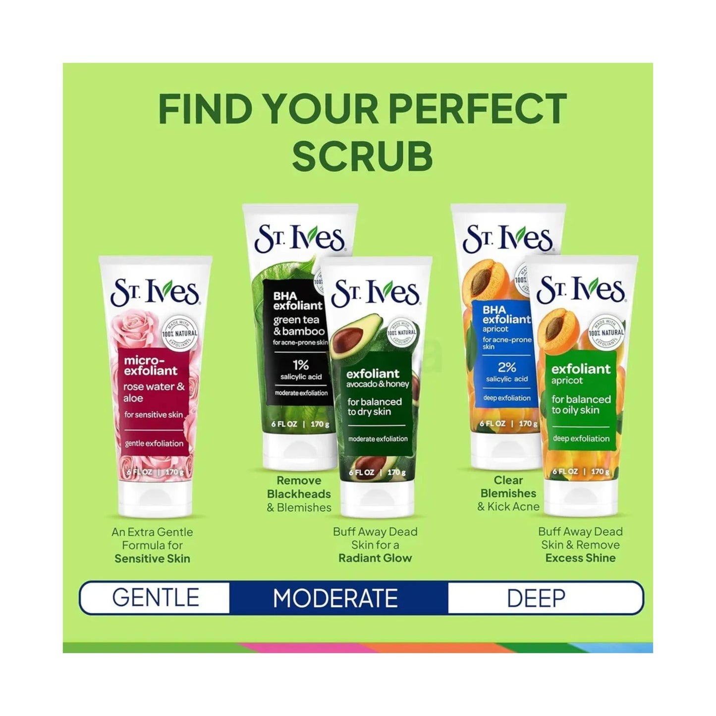 ST. Ives Blackhead Clearing Green Tea Scrub