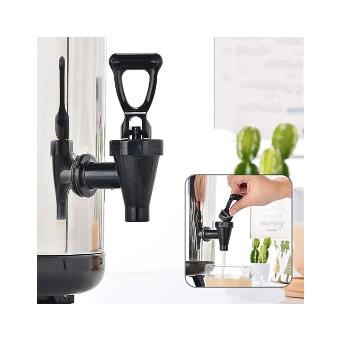 8L Stainless Steel Insulated Drink Bucket Hot& Cool Water, Tea, Milk, Coffee & Liquids Dispenser Jar