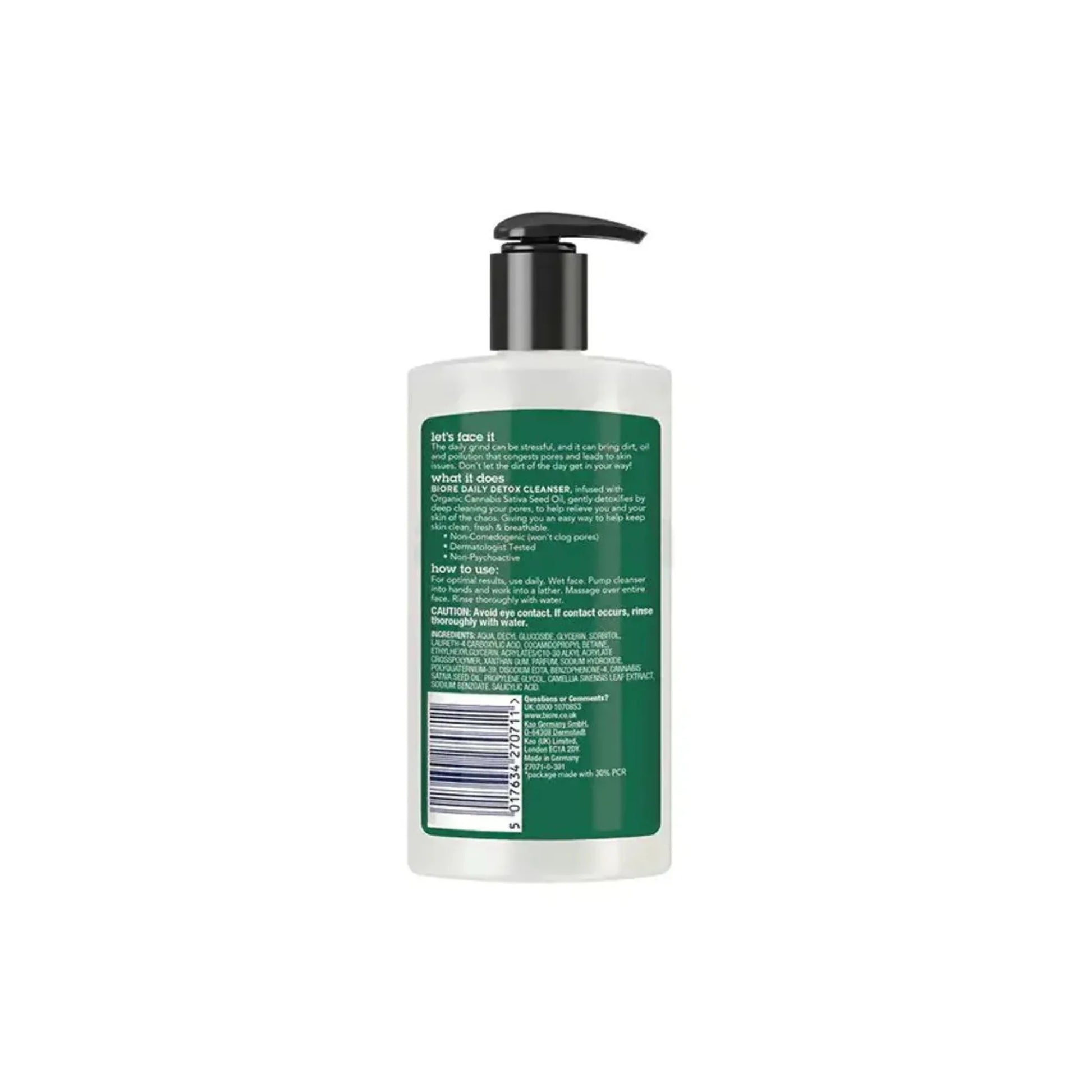 Biore Daily Detox Organic Cleanser with Cannabis Sativa Seed Oil