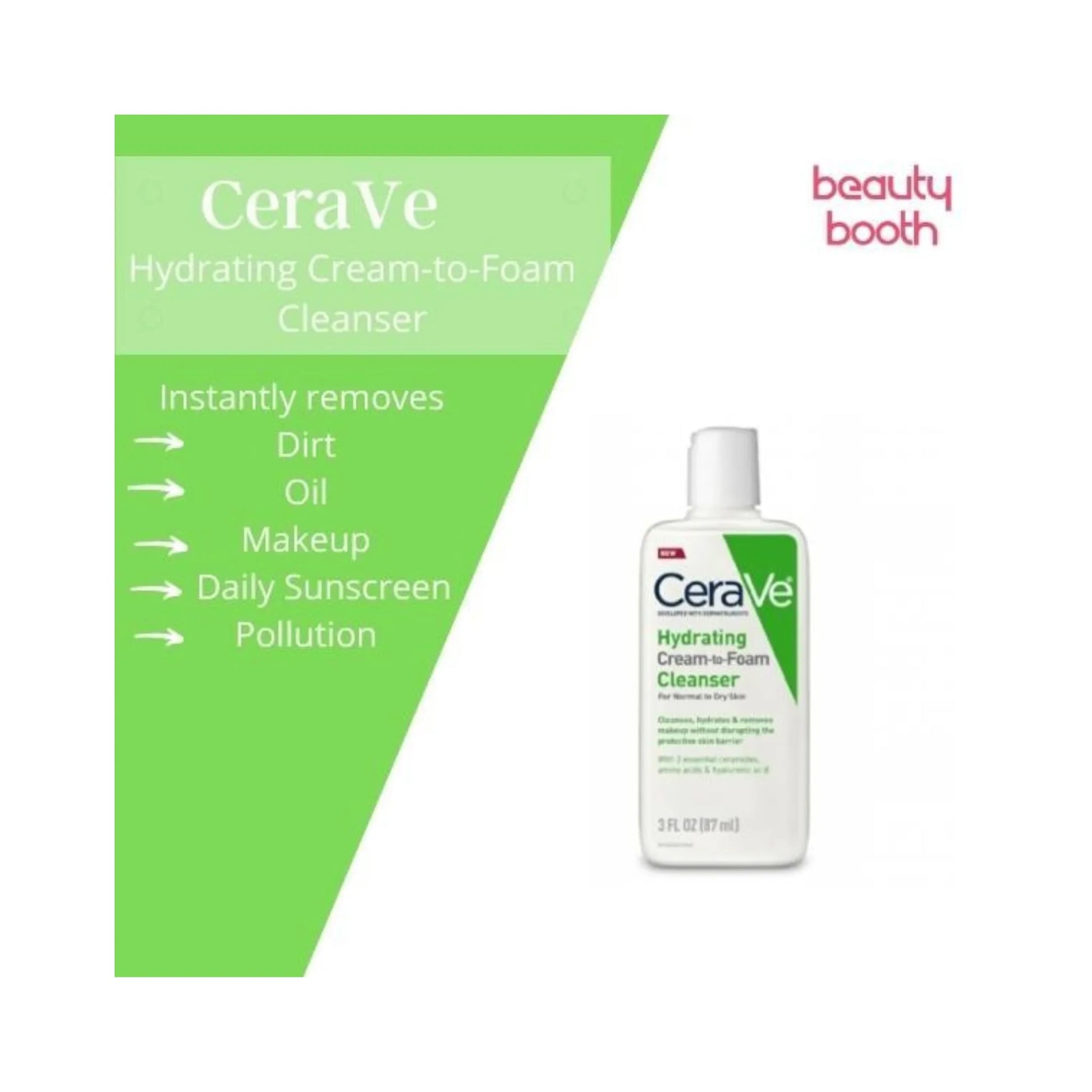 Cerave Hydrating Cream To Foam Cleanser Normal To Dry Skin (87ml) 
