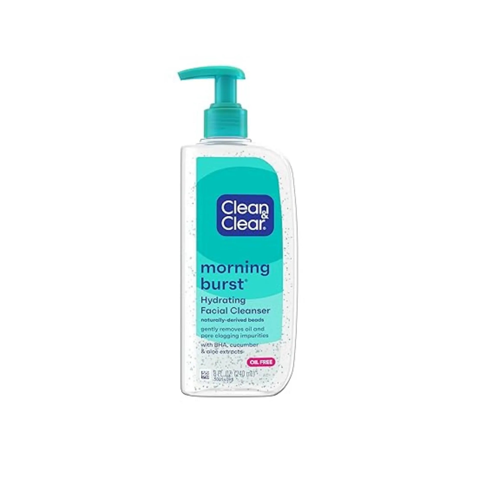 Clean & Clear Oil-Free Morning Burst Hydrating Facial Cleanser with BHA, Cucumber & Aloe Extracts 240ml