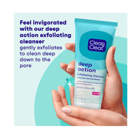 Clean & Clear Oil Free Deep Action Exfoliating Cleanser Naturally Derived Beads 207ml