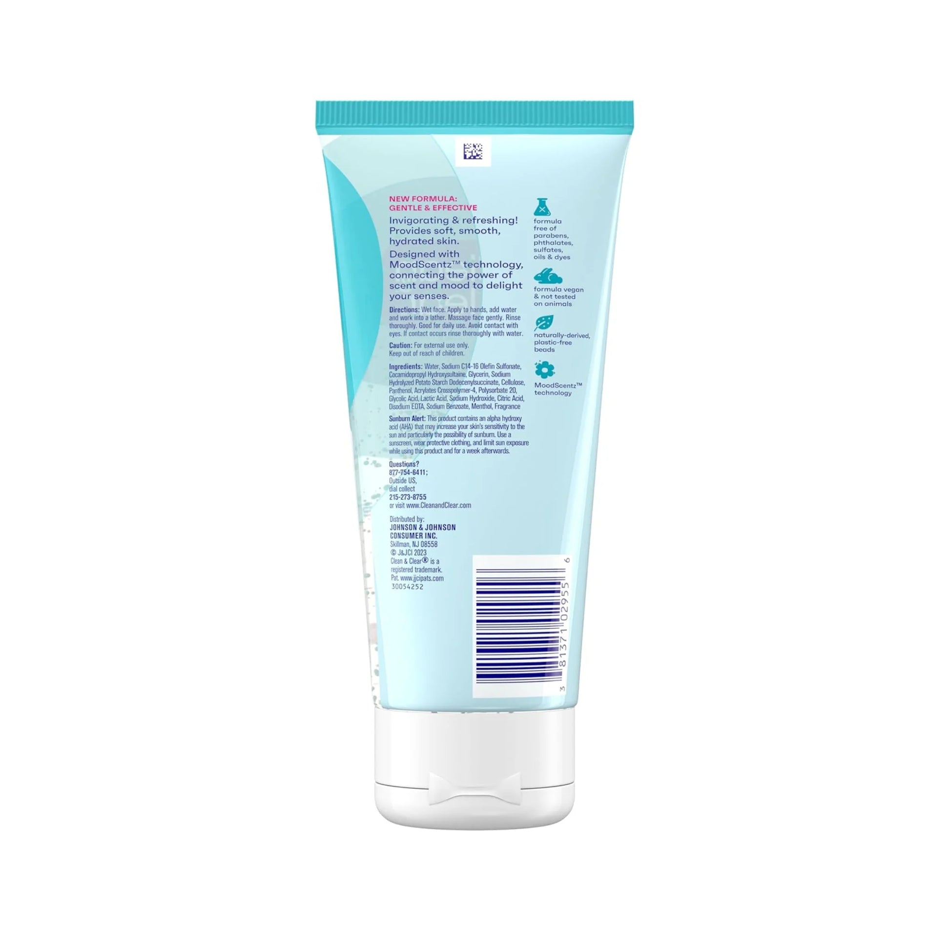 Clean & Clear Oil Free Deep Action Exfoliating Cleanser Naturally Derived Beads 207ml