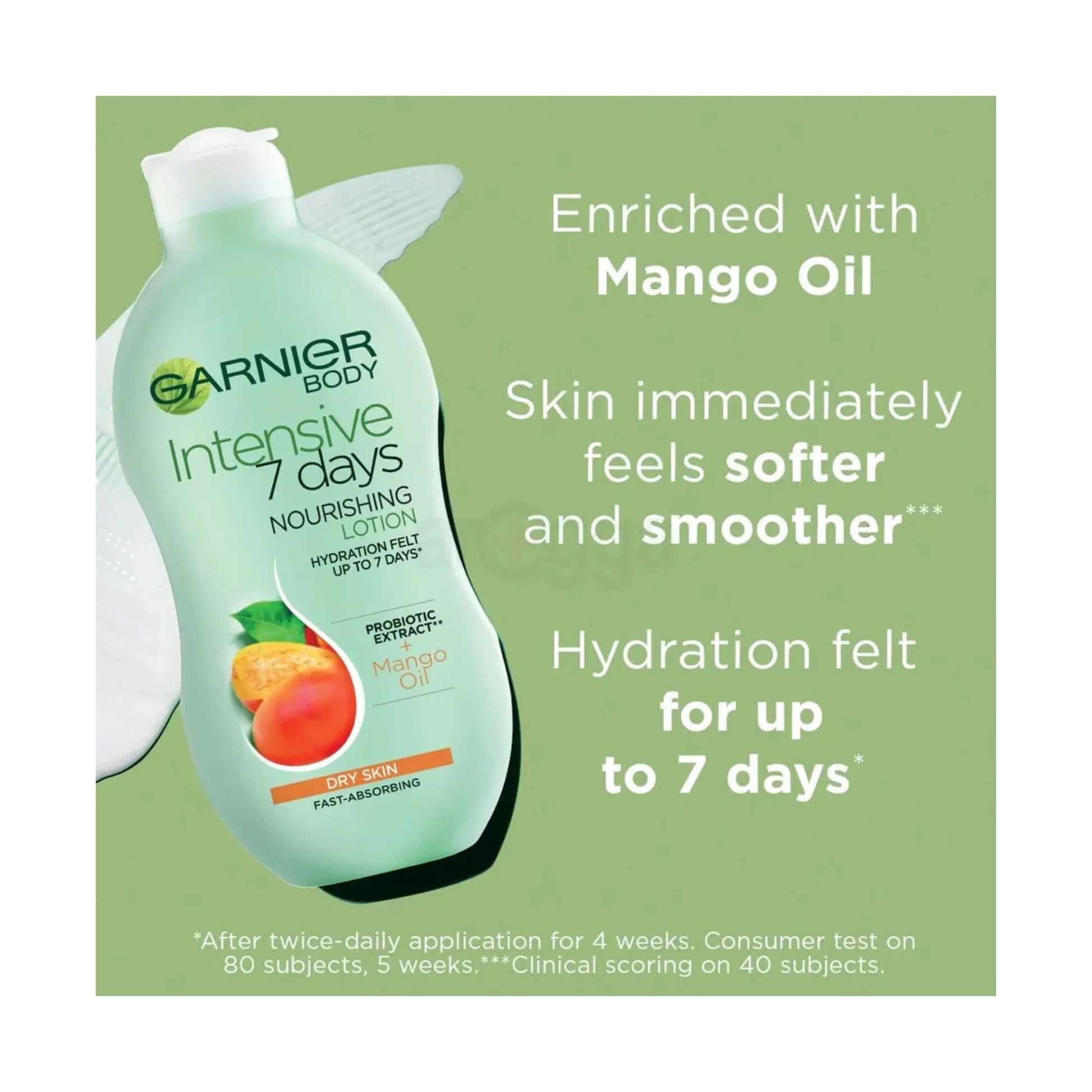 Garnier Intensive 7 Days Nourishing Lotion with Mango Oil & Probiotic Extract for Dry Skin