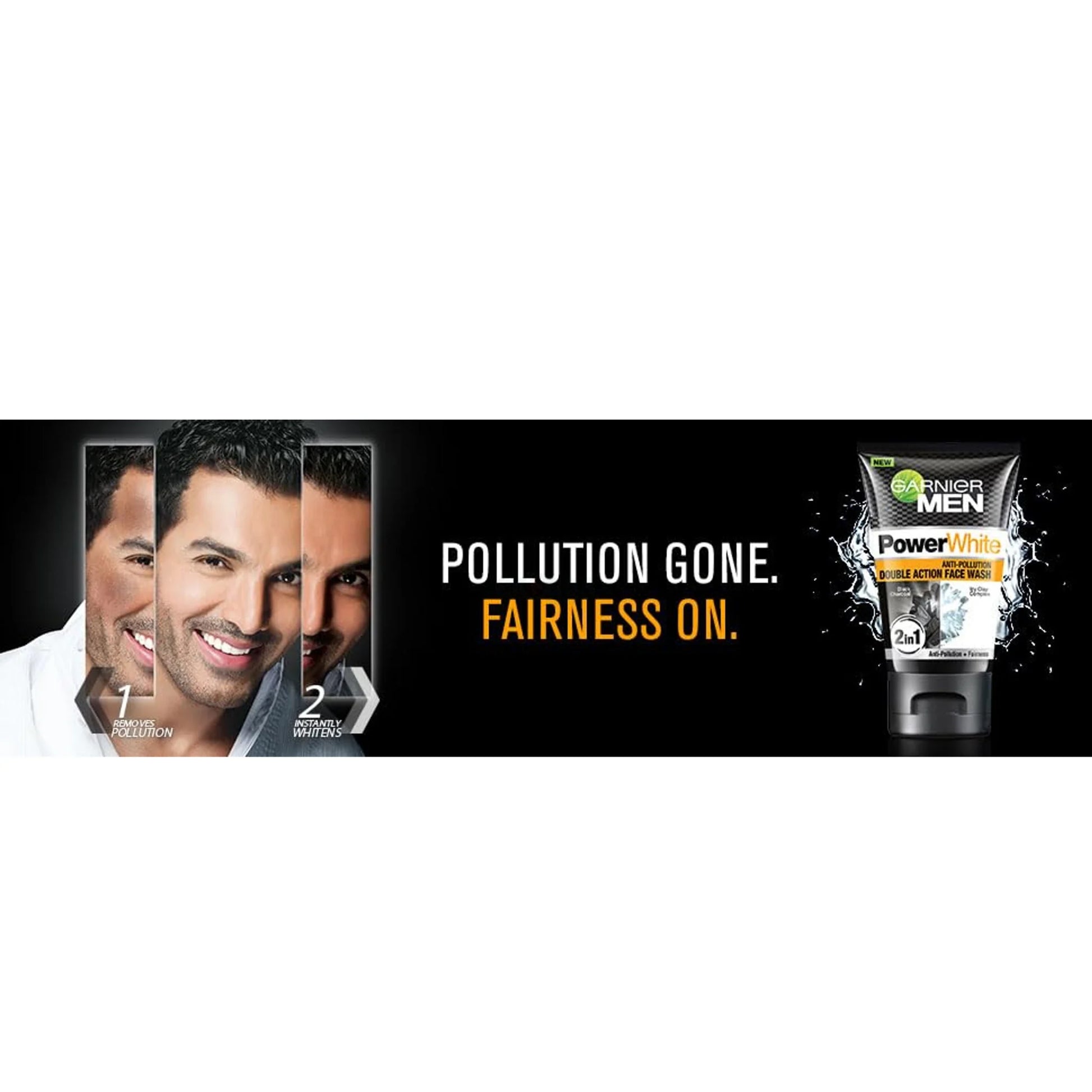 Garnier Men Turbo Bright Anti-Pollution Double Action Black Charcoal Vitamin C Face Wash 100gm