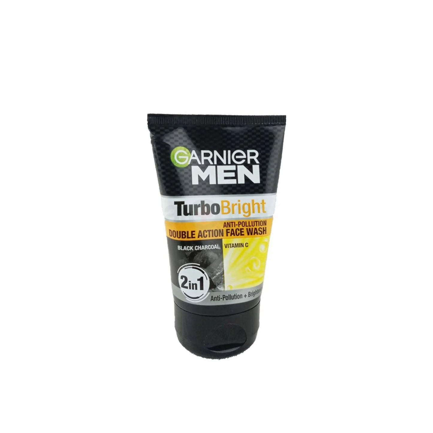 Garnier Men Turbo Bright Anti-Pollution Double Action Black Charcoal Vitamin C Face Wash 100gm