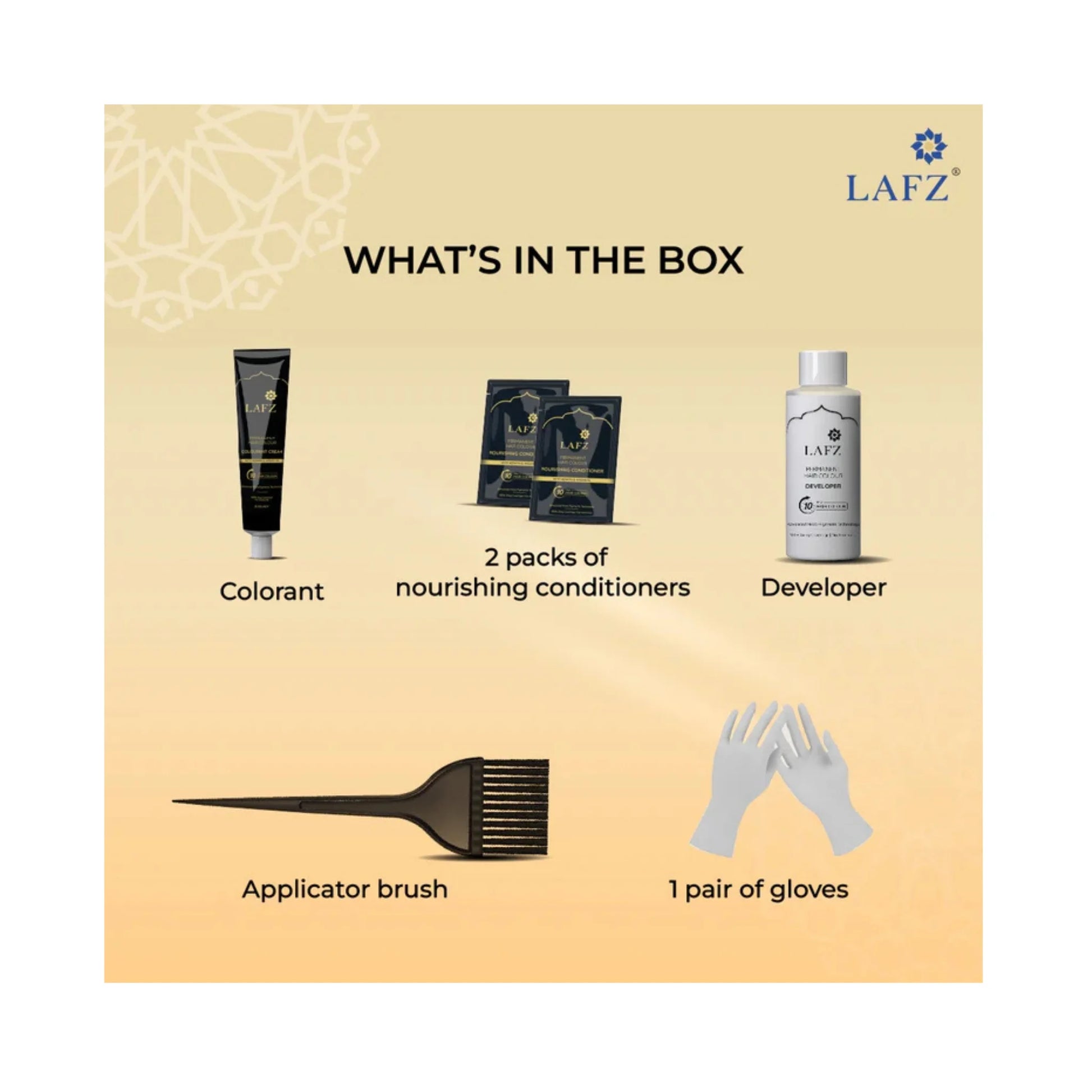 Lafz Permanent 10 Min Hair Color Cream Dubai (40ml) - Natural Black