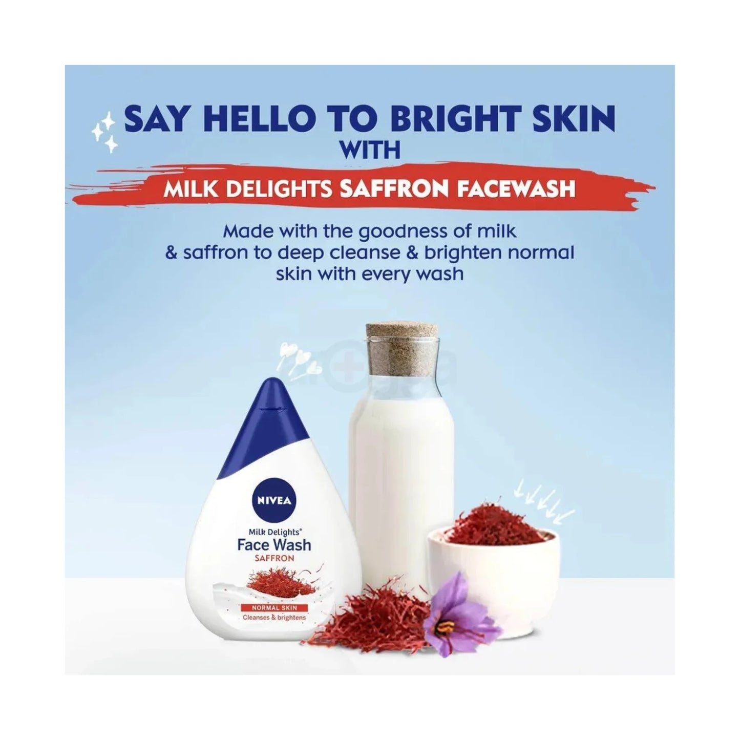 NIVEA Milk Delights Face Wash Precious Saffron (Normal Skin) 100ml
