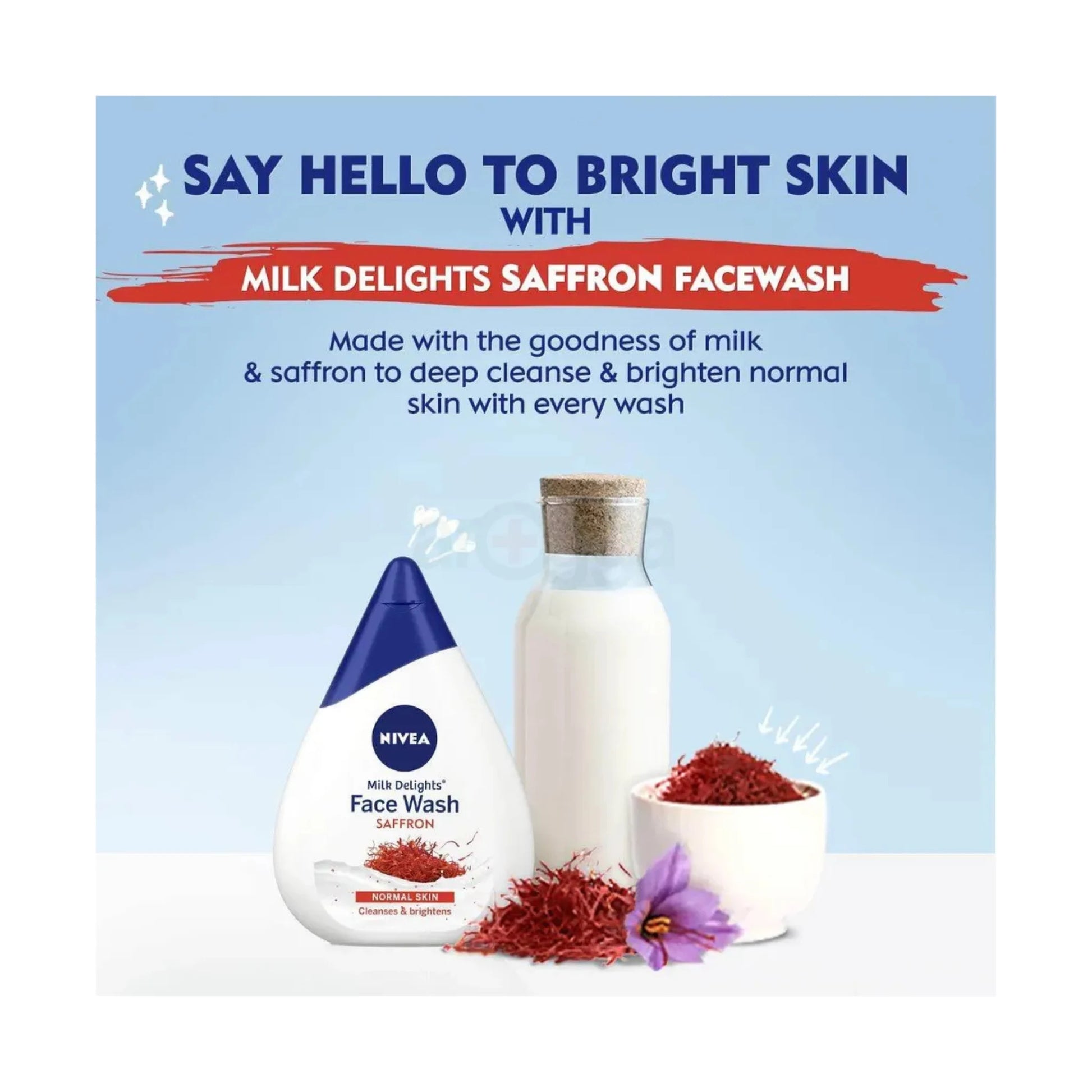 NIVEA Milk Delights Face Wash Precious Saffron (Normal Skin) 100ml

