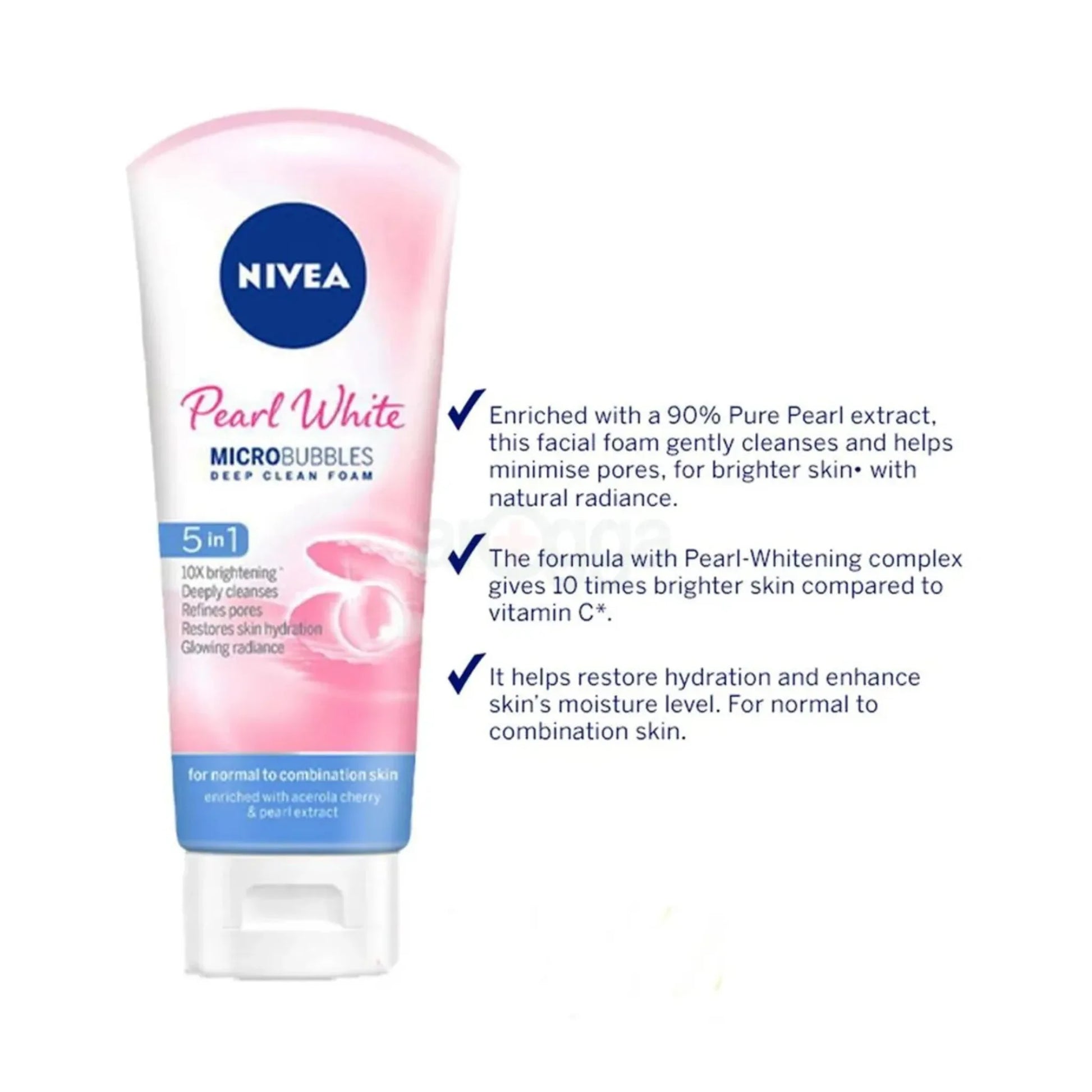 Nivea Pearl Bright Microbubbles Deep Clean Foam 100ml