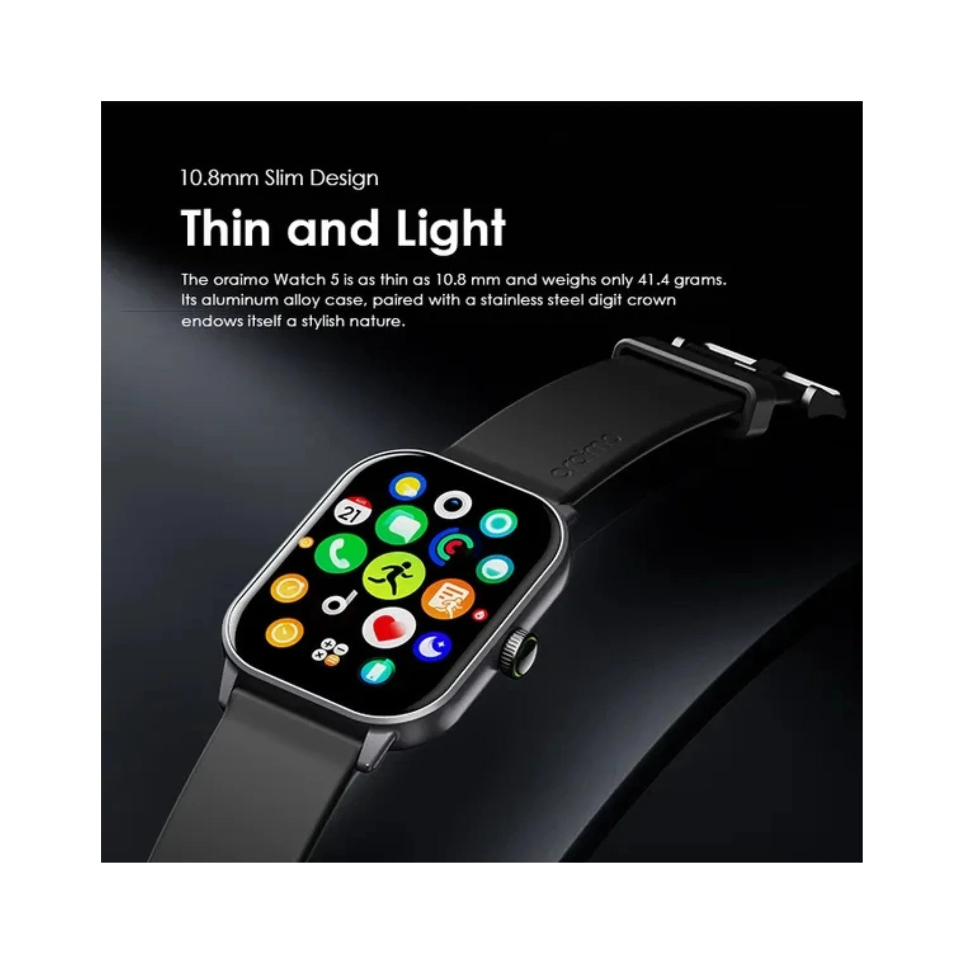 Oraimo Watch 5 2.01" HD Panda Glass 1ATM Smart Watch