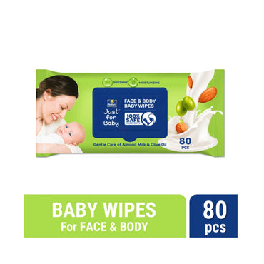 Parachute Just For Baby - Baby Face & Body Wipes 80pcs