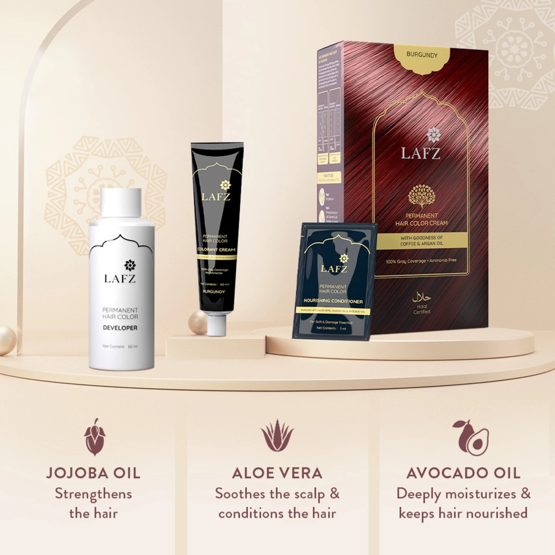 Lafz Permanent Hair Color Cream - Burgundy