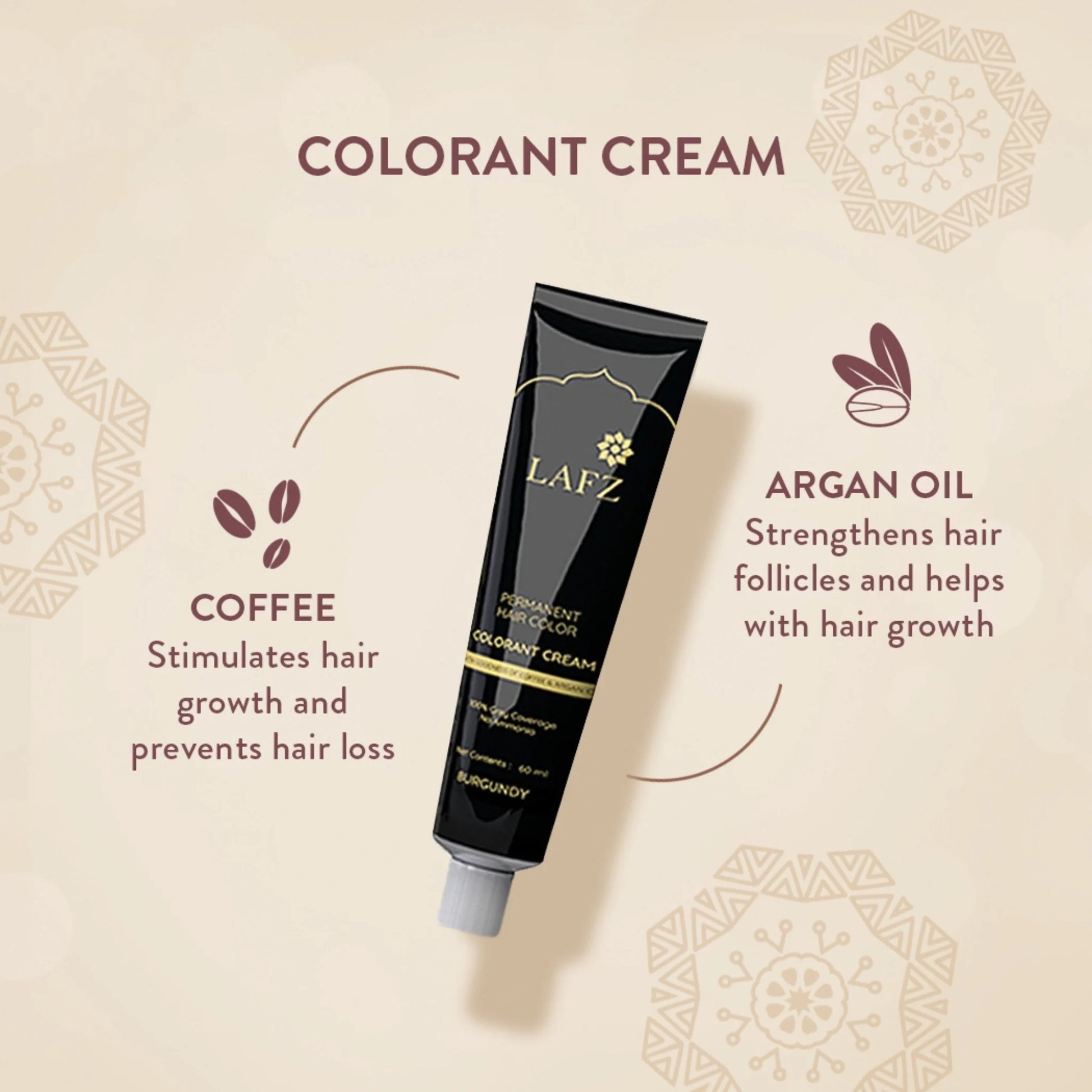 Lafz Permanent Hair Color Cream - Natural Black