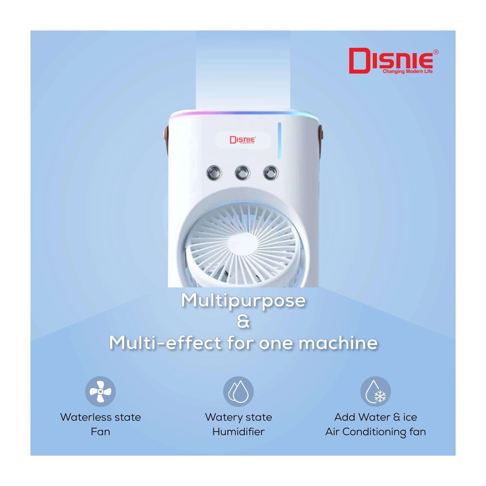 Rechargeable Double Head Portable Mini Air Cooling Mist Fan with Remote