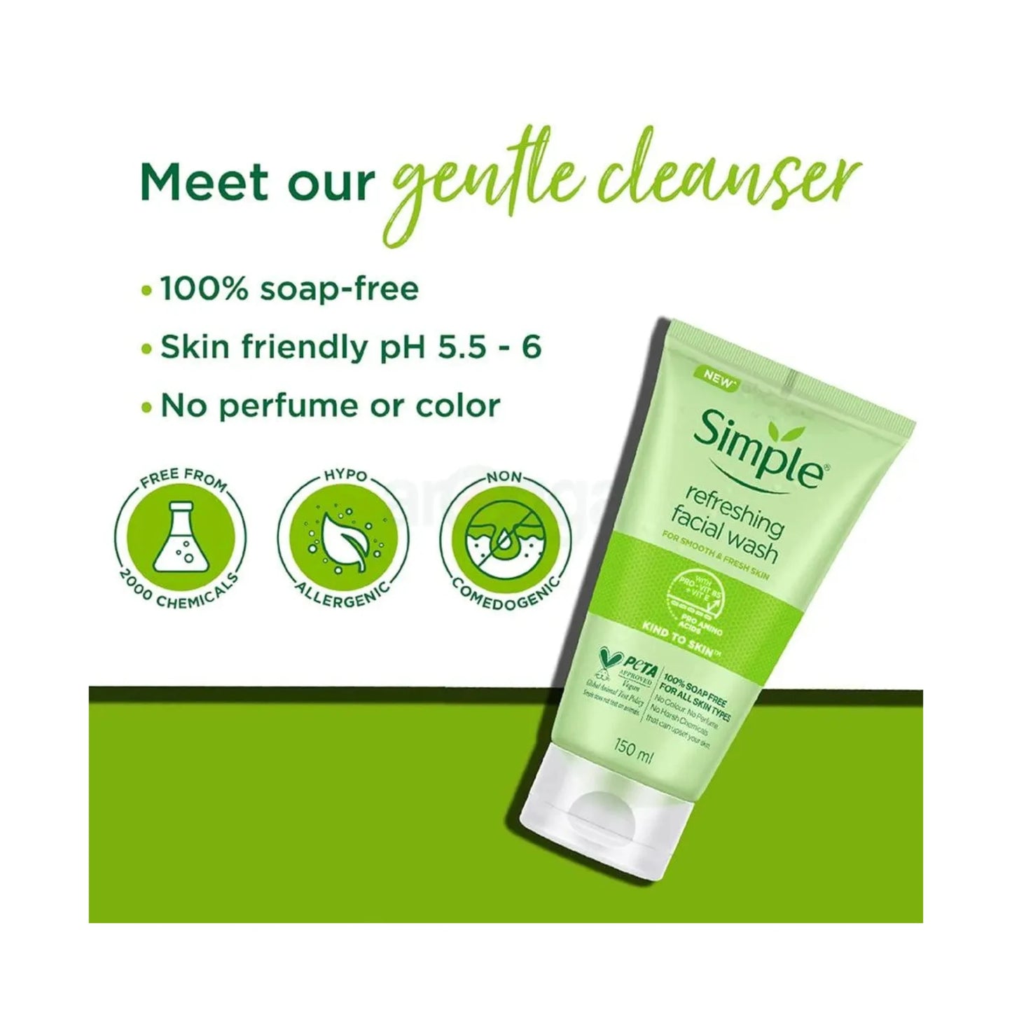 Simple Kind to Skin Refreshing Facial Wash with Vitamin B5+E