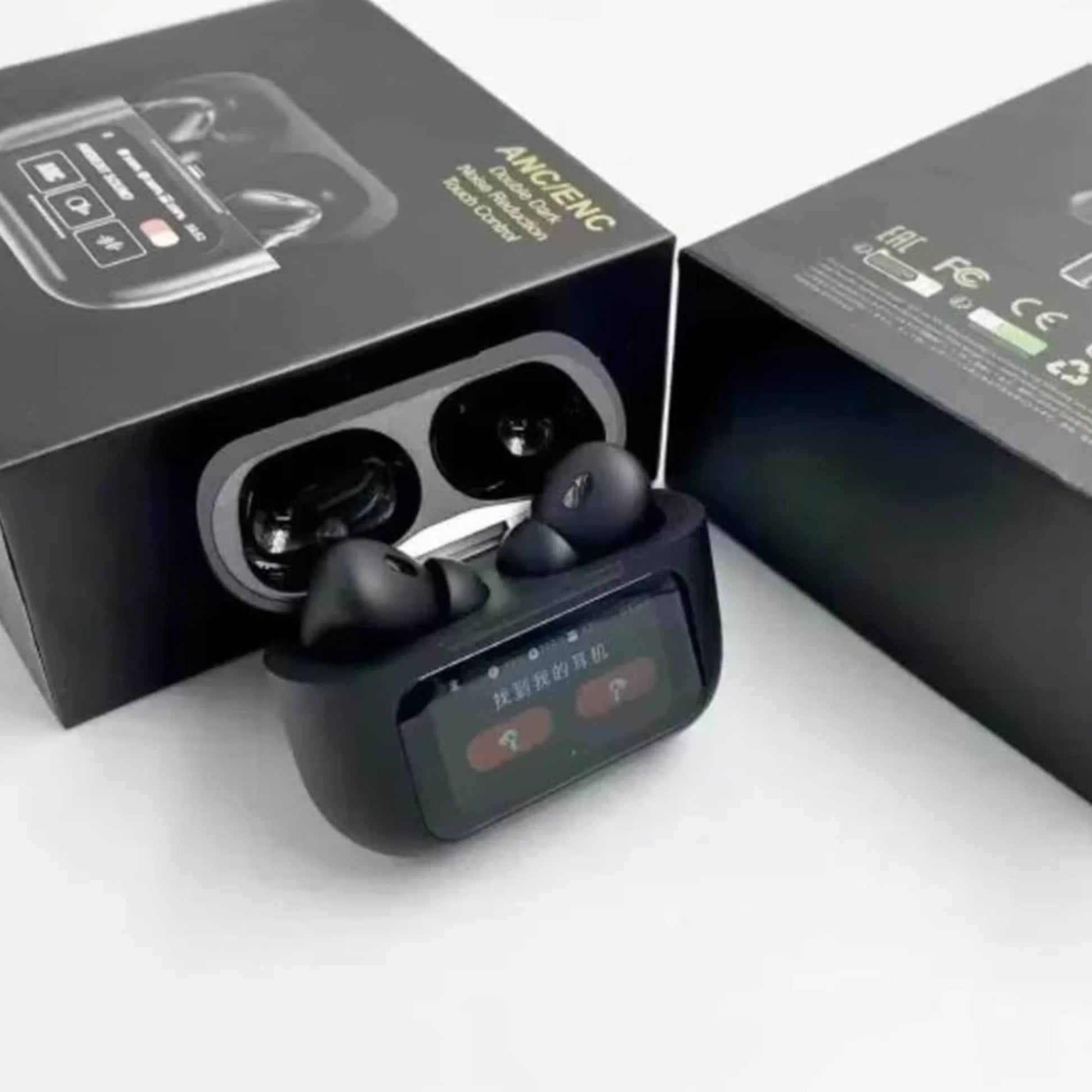 Airpods A9 Pro ANC Touch Screen Display Earbuds - Black