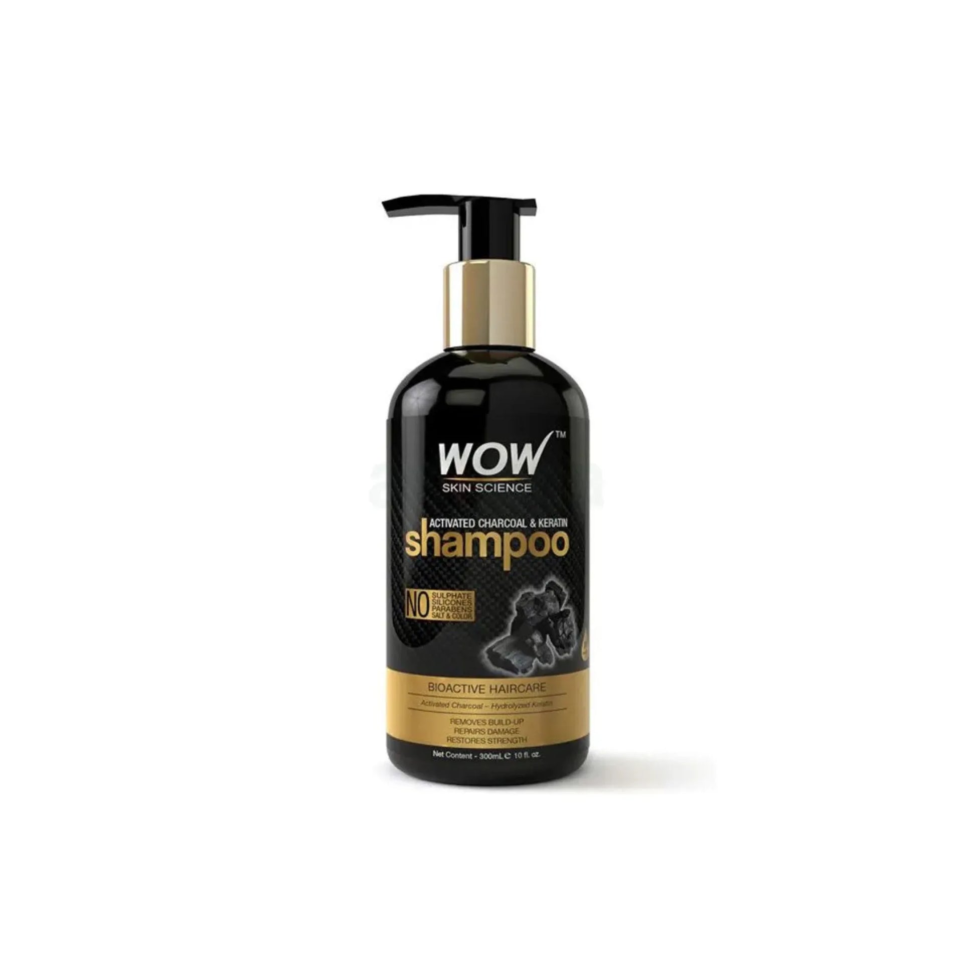 Wow Skin Science Activated Charcoal & Keratin Shampoo 300ml